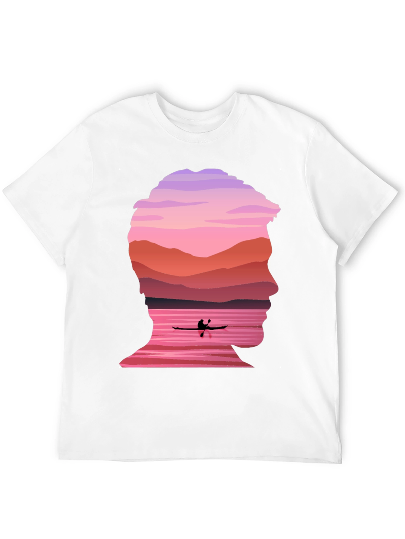 Black Silhouette Kayak Graphic Tee - Nature Inspired Design view 12