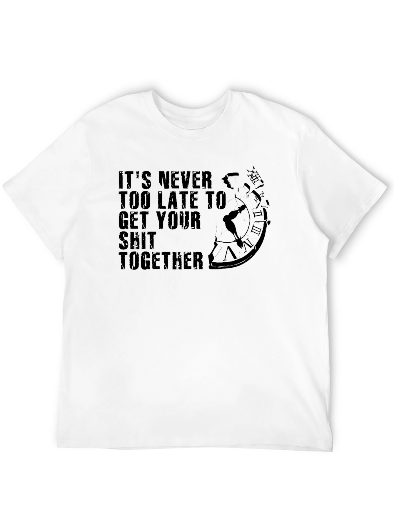 Black It's Never Too Late Graphic Tee view 12