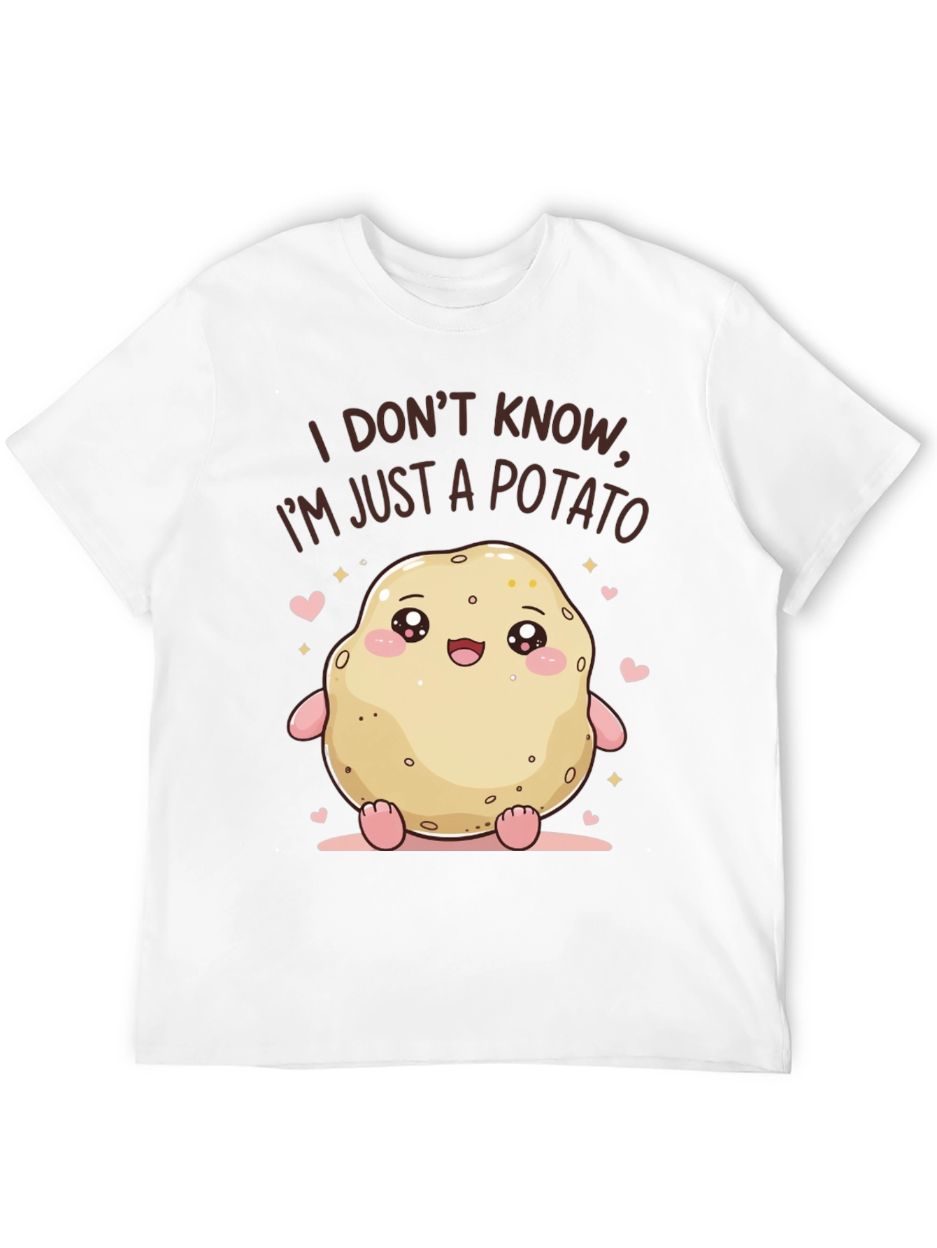 Black Cute Potato Graphic Tee - Funny Kawaii T-Shirt view 12