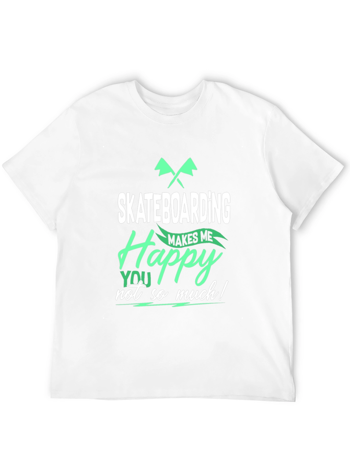 Black Skateboarding Makes Me Happy T-Shirt view 12