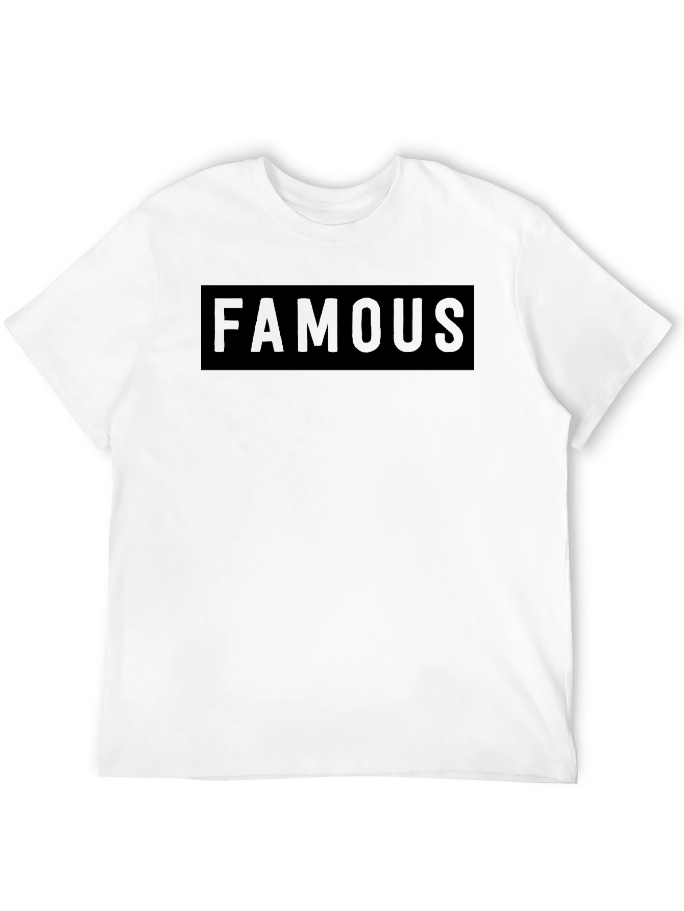 Black Men's Black "FAMOUS" Graphic T-Shirt view 12
