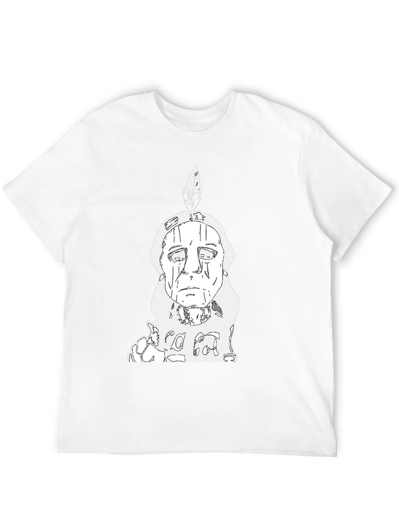 Black Indian Chief T-Shirt - Black Cotton Tee view 12