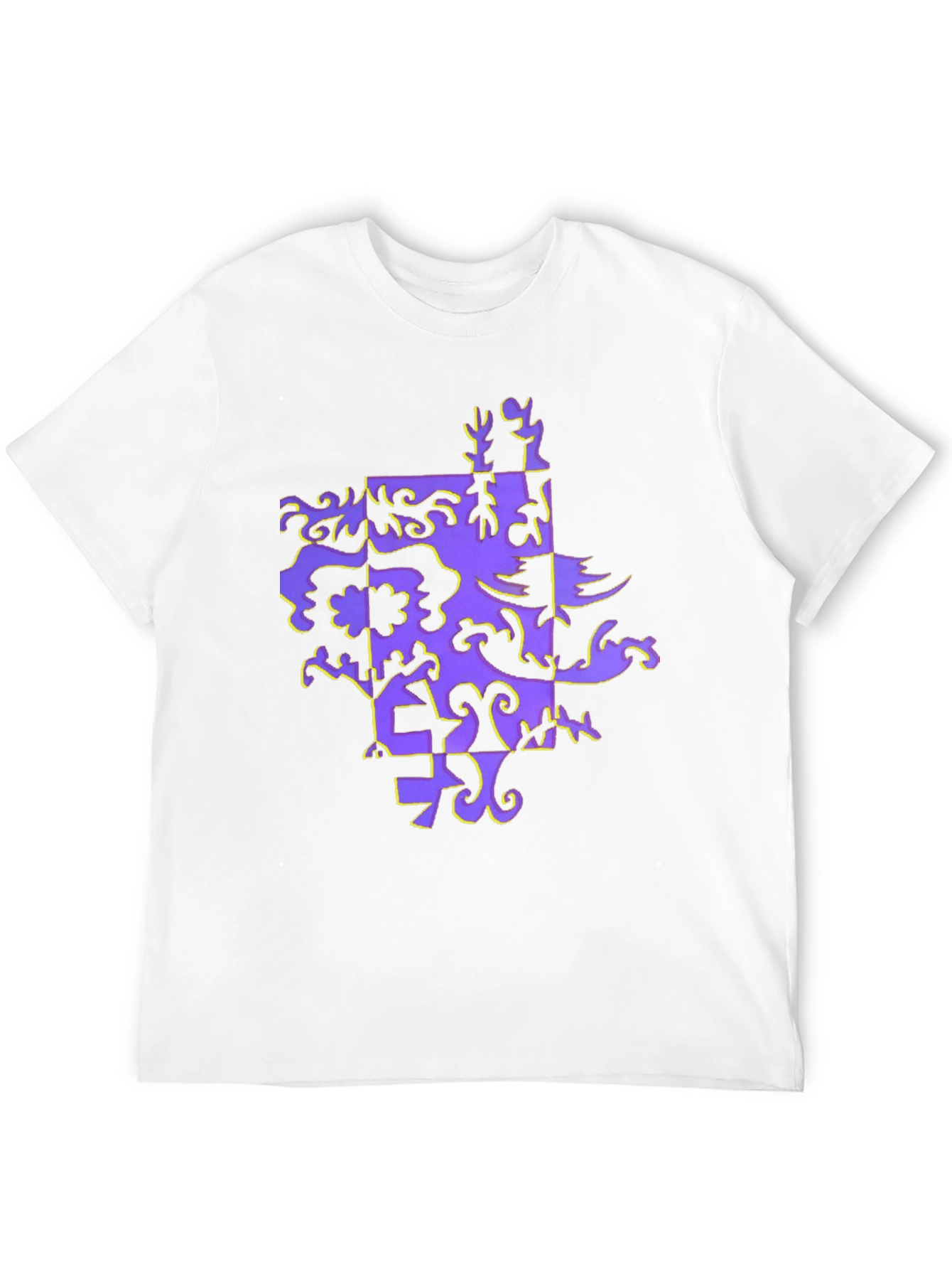 Black Abstract Pattern Black T-Shirt view 12