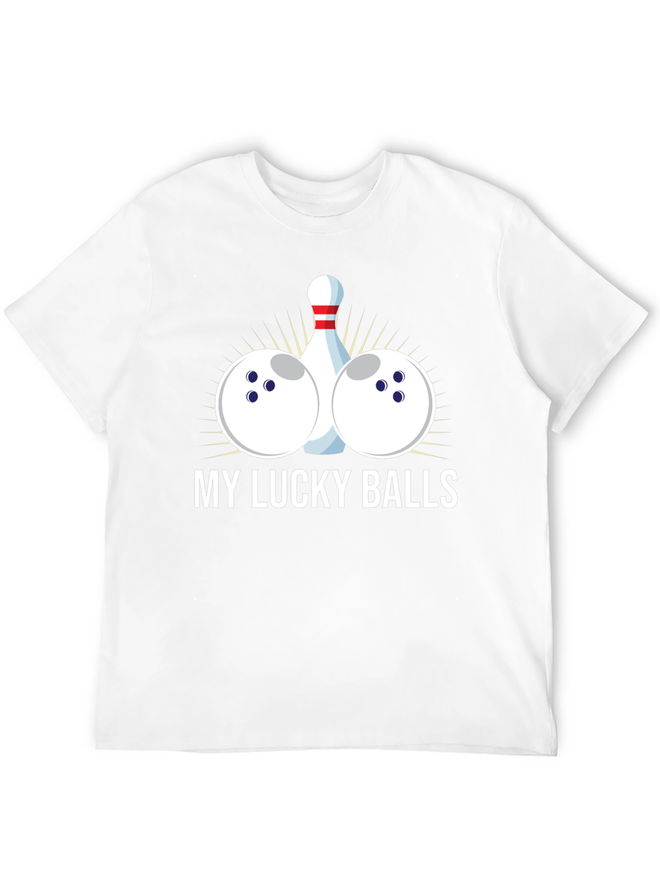 Black My Lucky Balls Bowling T-Shirt - Funny Bowler Tee view 12