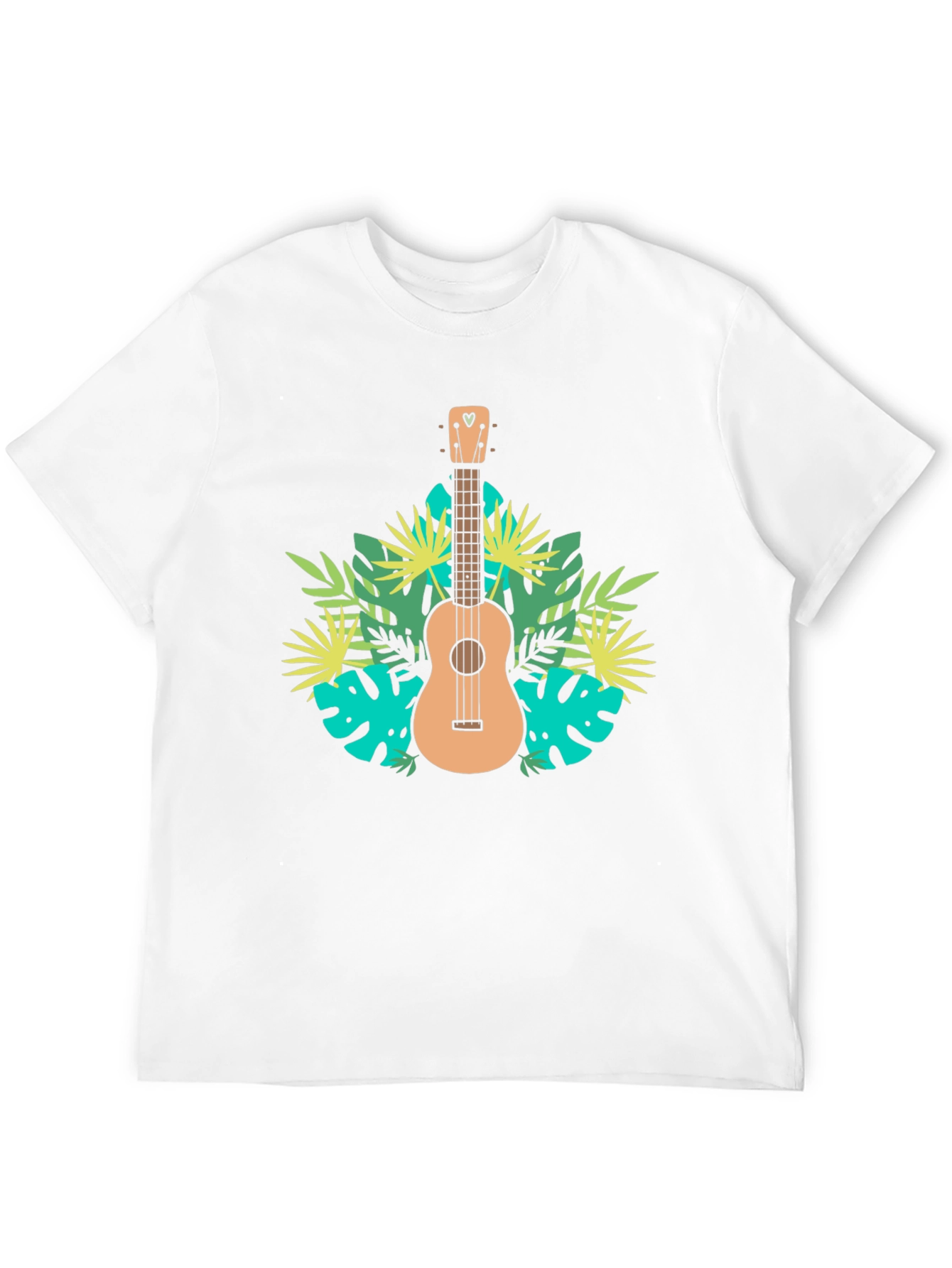 Black Tropical Ukulele Black T-Shirt view 12