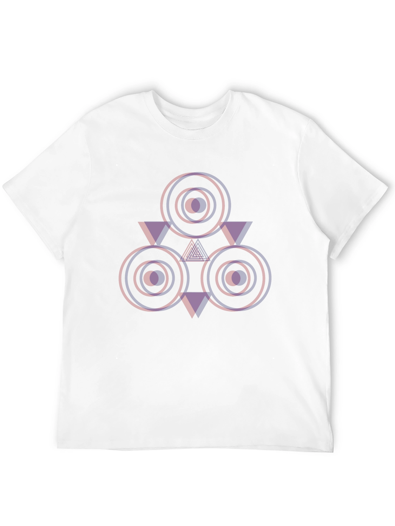 Black Geometric Circle Triangle Graphic T-Shirt view 12