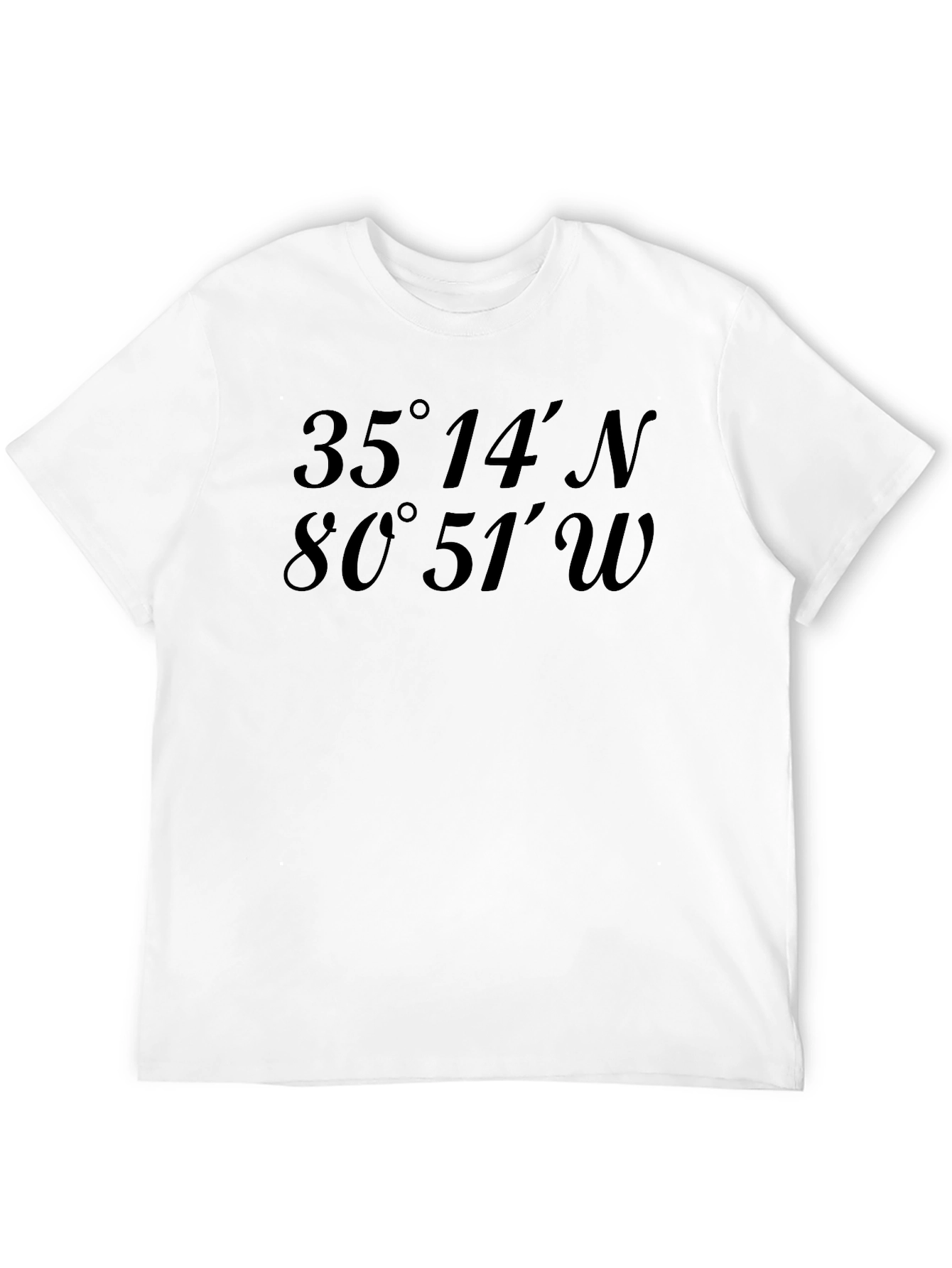 Black Latitude Longitude Coordinates Graphic T-Shirt view 12