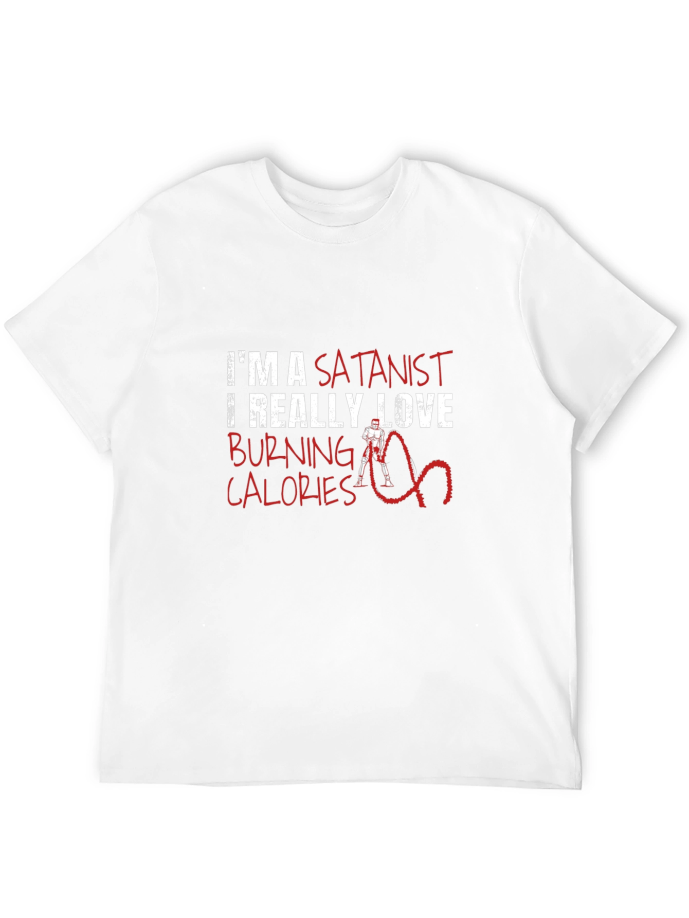 Black Satanist Burning Calories Graphic T-Shirt view 12