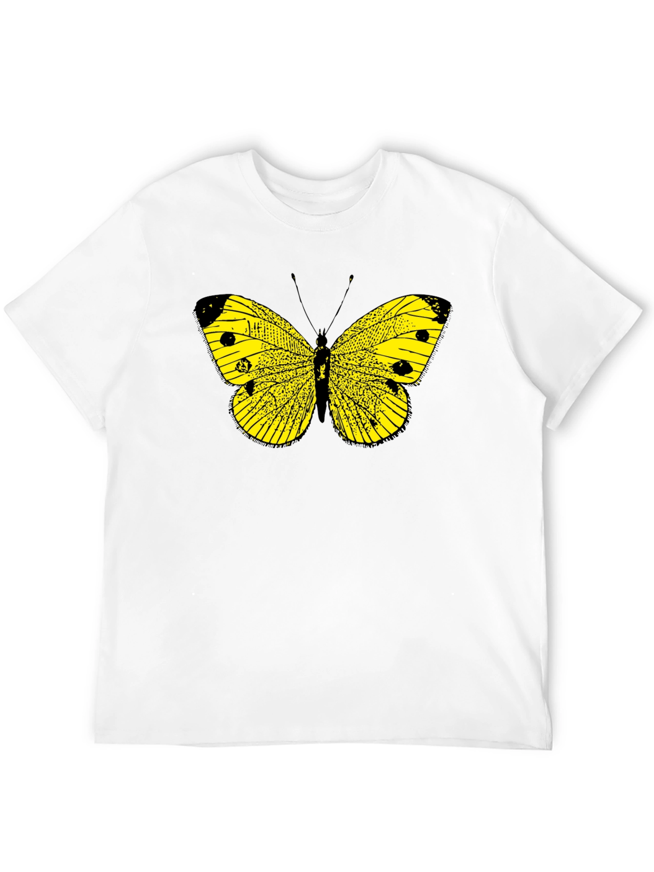 Black Butterfly Graphic Tee - Bold Yellow Insect Print view 12