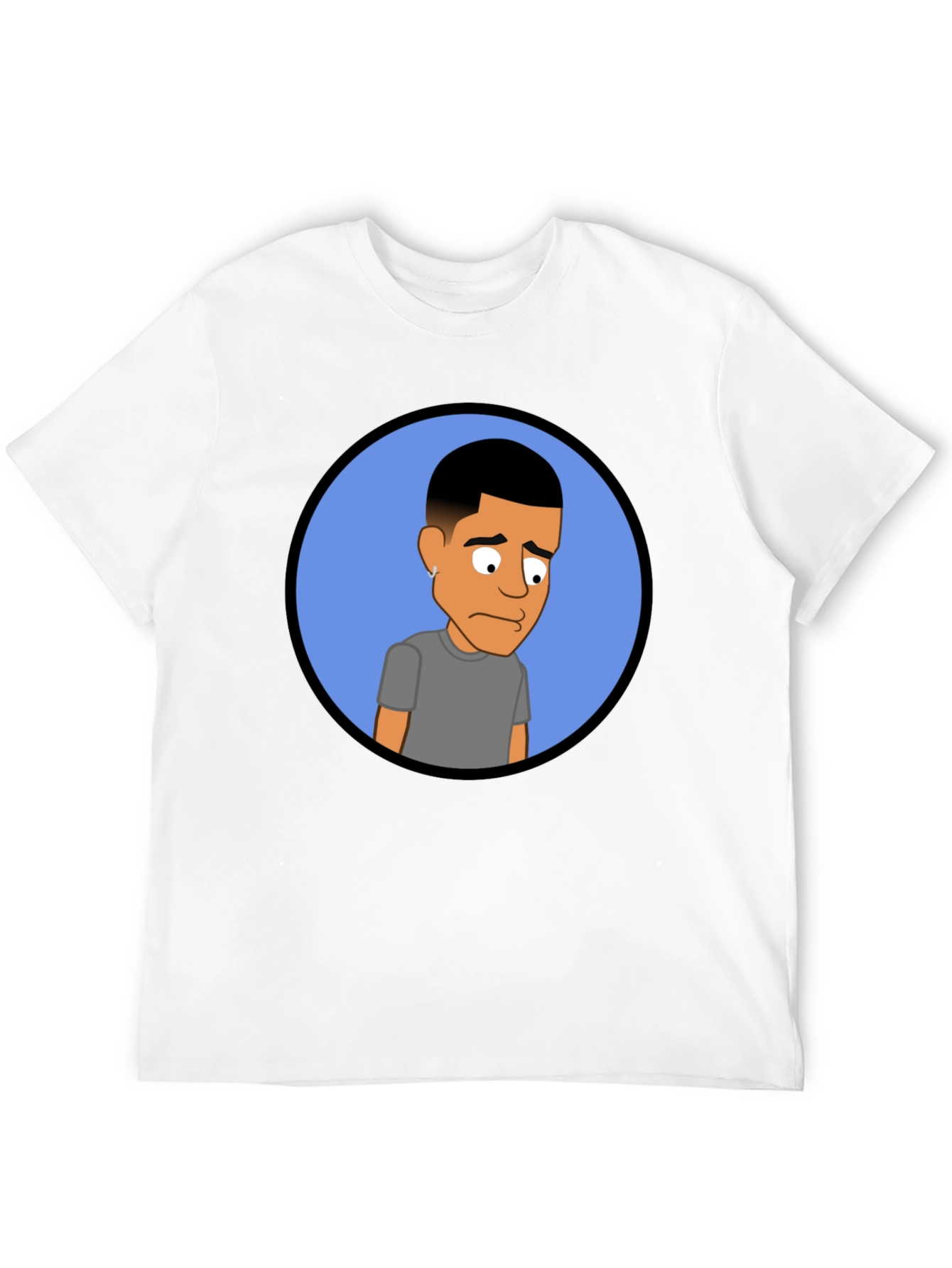 Black Cartoon Portrait Black Tee view 12