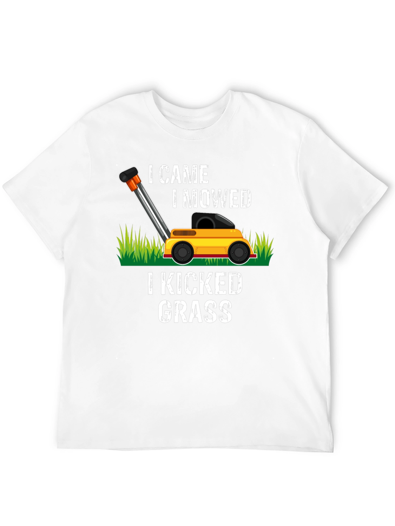 Black I Came I Mowed Lawn Mower Graphic Tee view 12