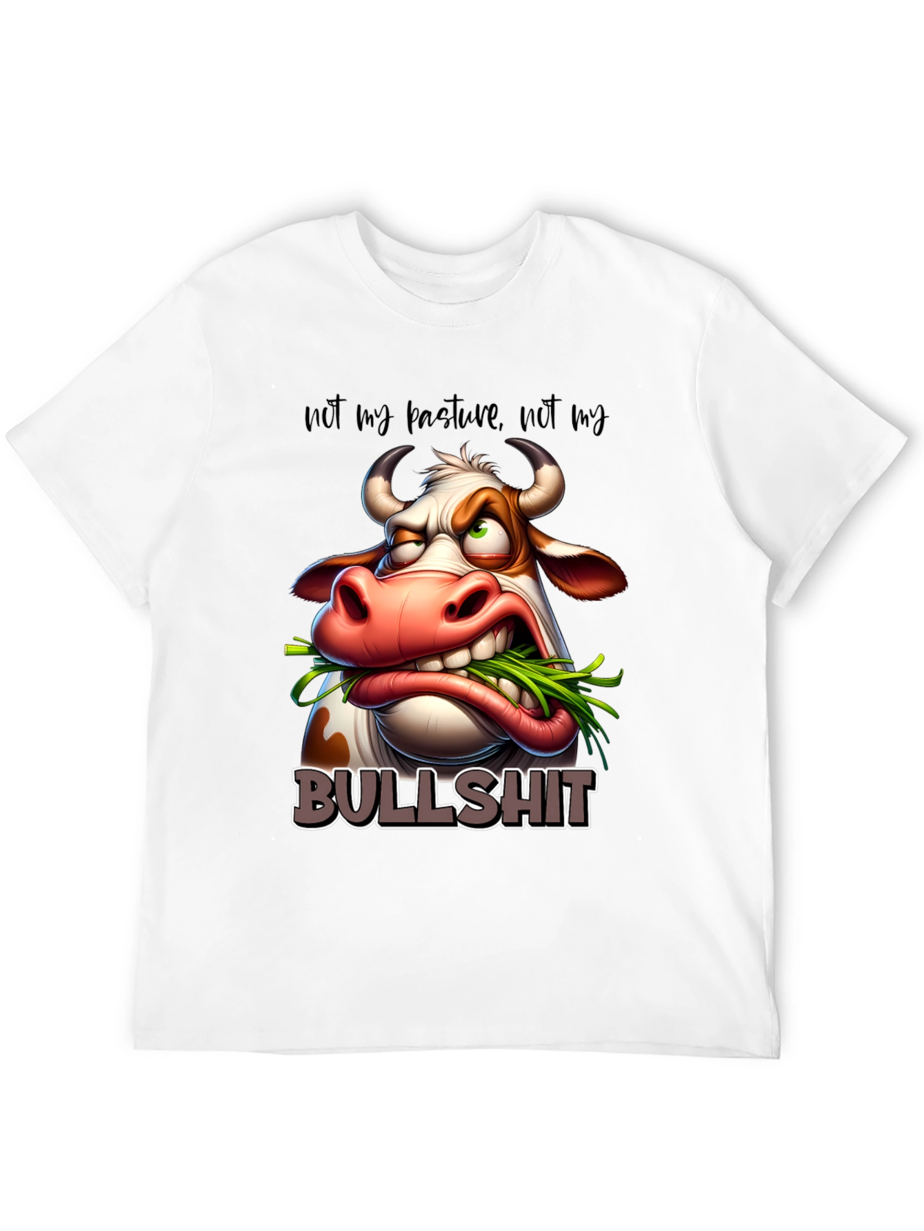 Black Funny Cow Graphic T-Shirt - Not My Pasture view 12