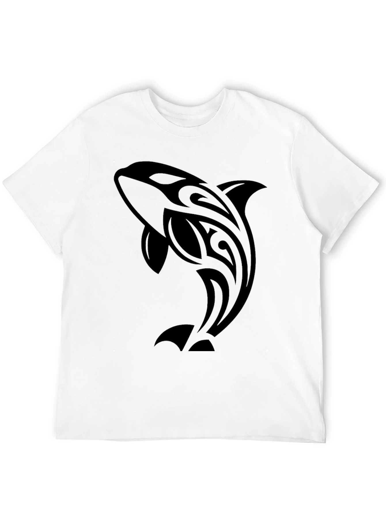 Black Tribal Orca Graphic T-Shirt view 12