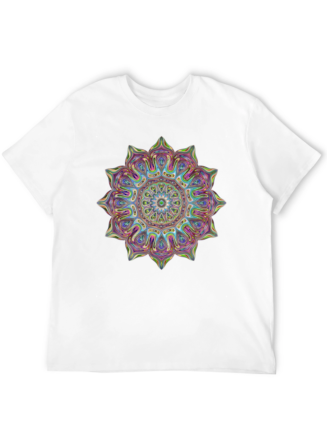 Black Psychedelic Mandala Graphic Black T-Shirt view 12
