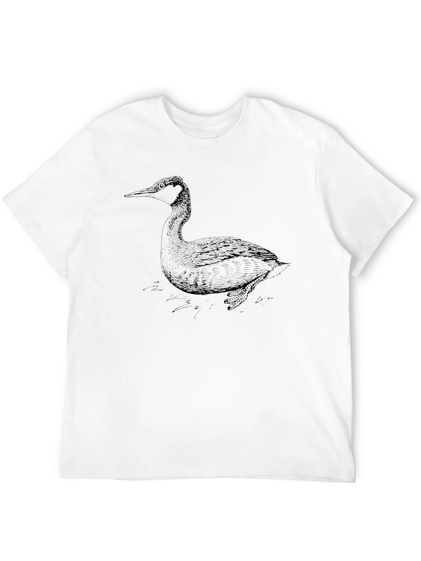 Black Black T-Shirt with Bird Illustration view 12
