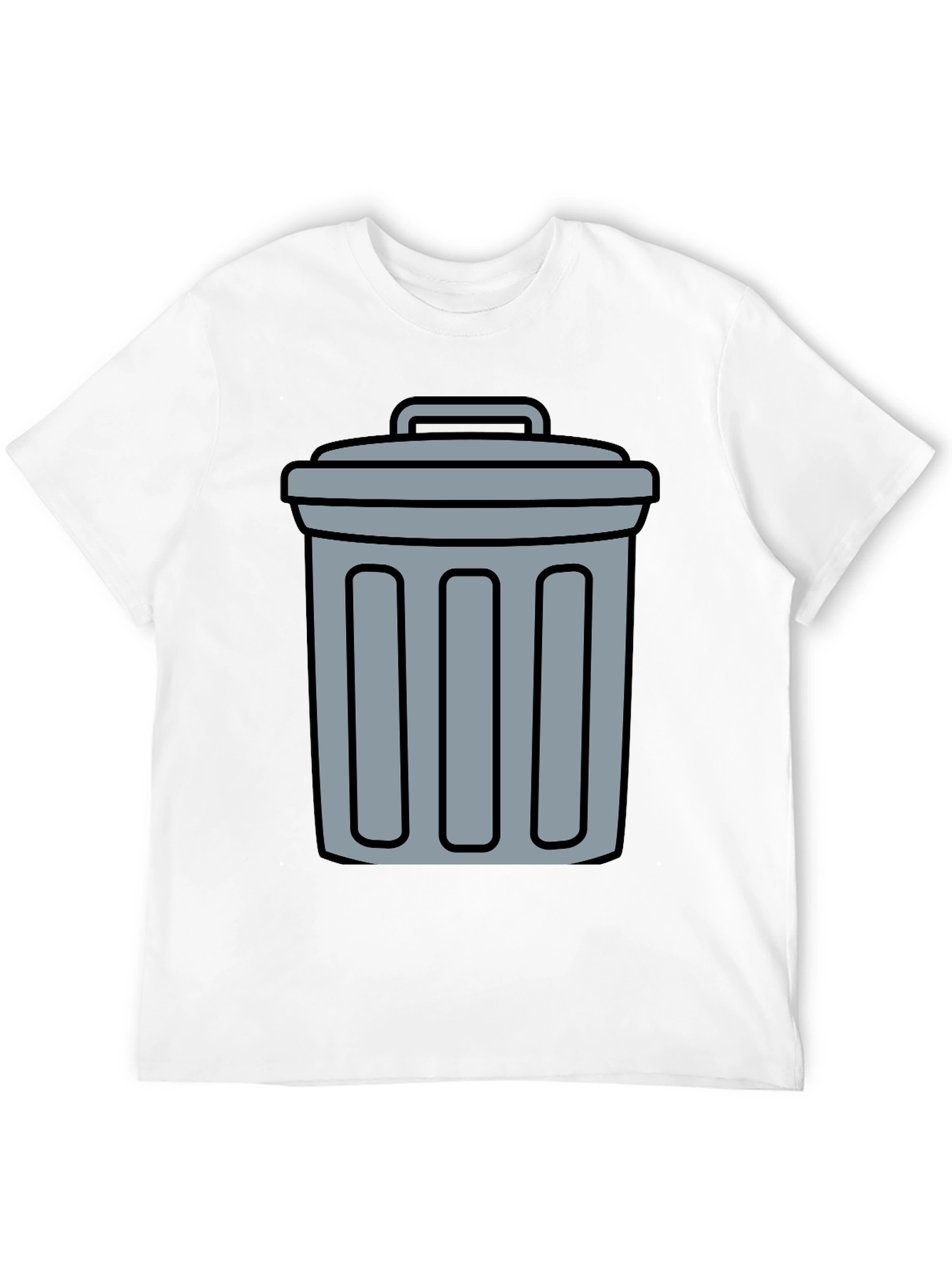 Black Funny Trash Can Graphic Tee - Black Cotton T-Shirt view 12