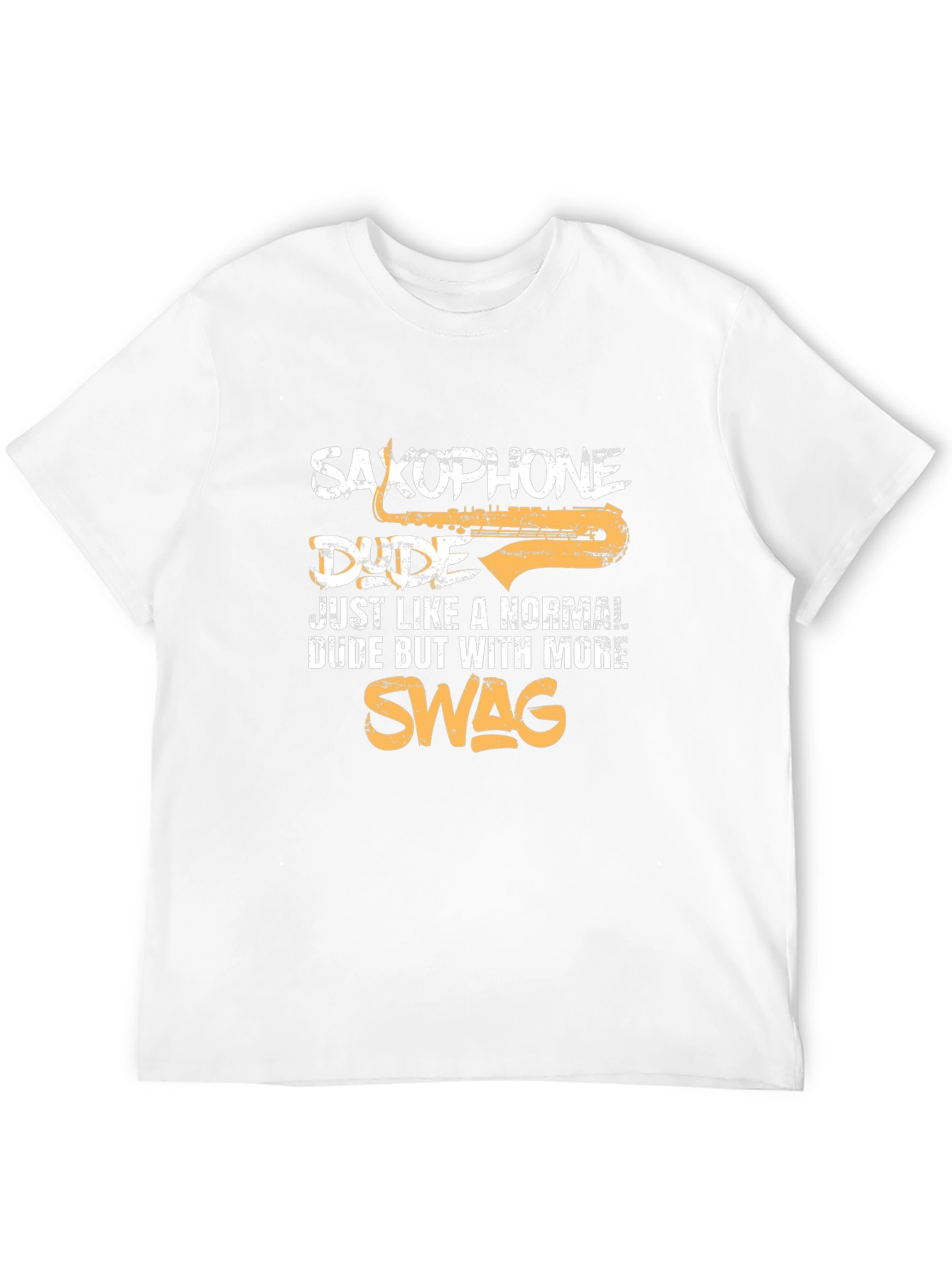 Black Saxophone Dude Graphic T-Shirt - Musician Swag Tee view 12