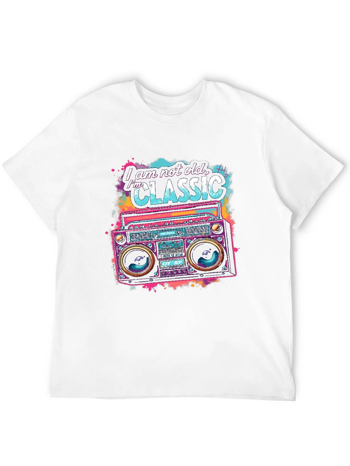 Black Retro Boombox Graphic Tee - I am not old, I'm Classic view 12