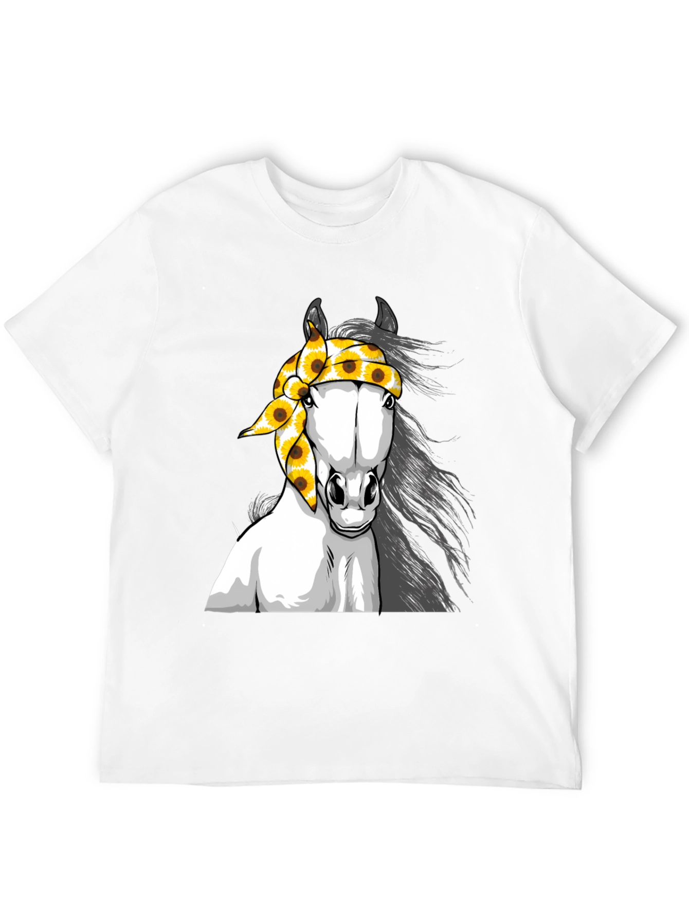 Black Horse Sunflower Bandana Graphic Tee view 12