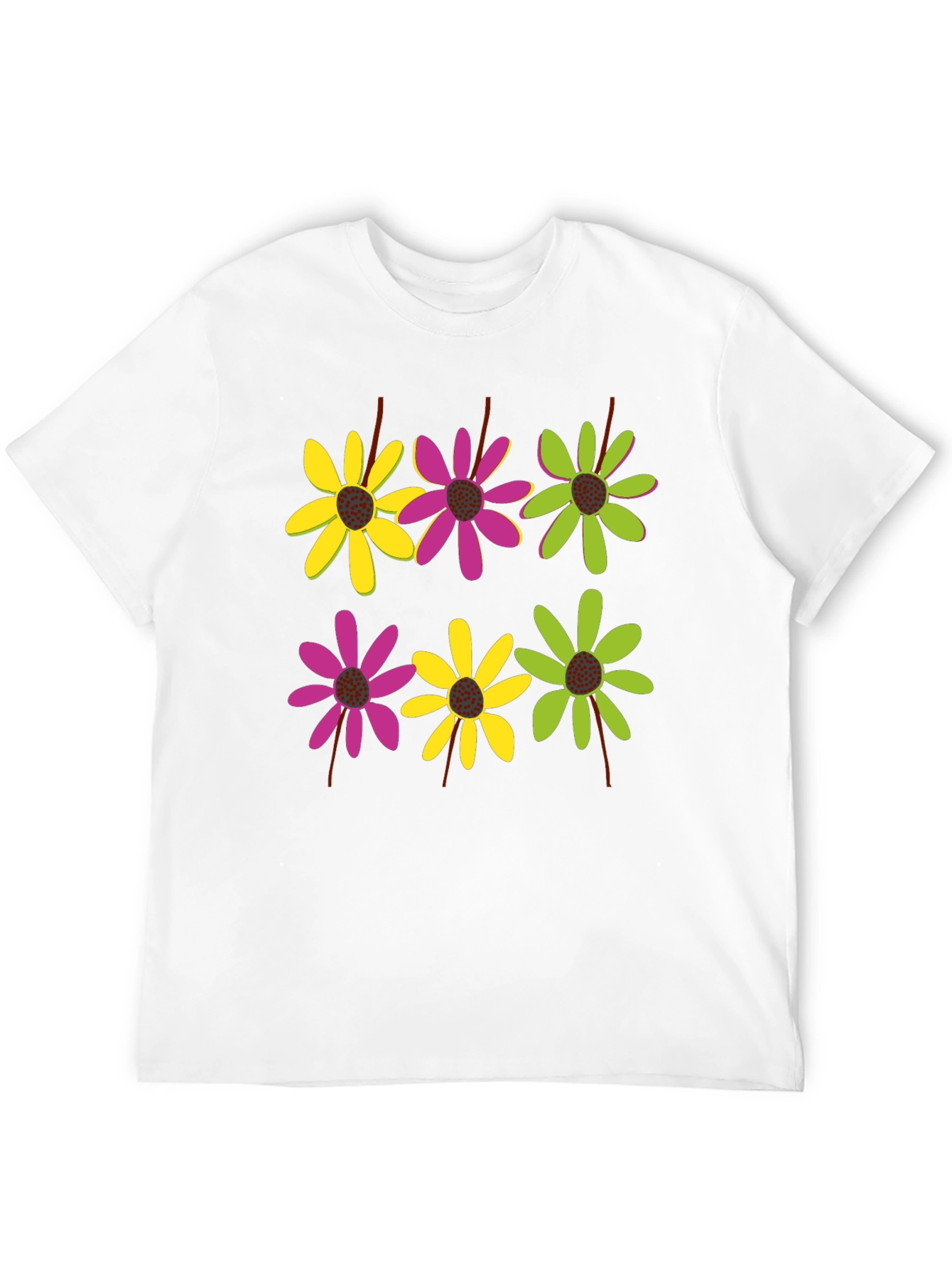 Black Floral Pattern Black T-Shirt for Men view 12