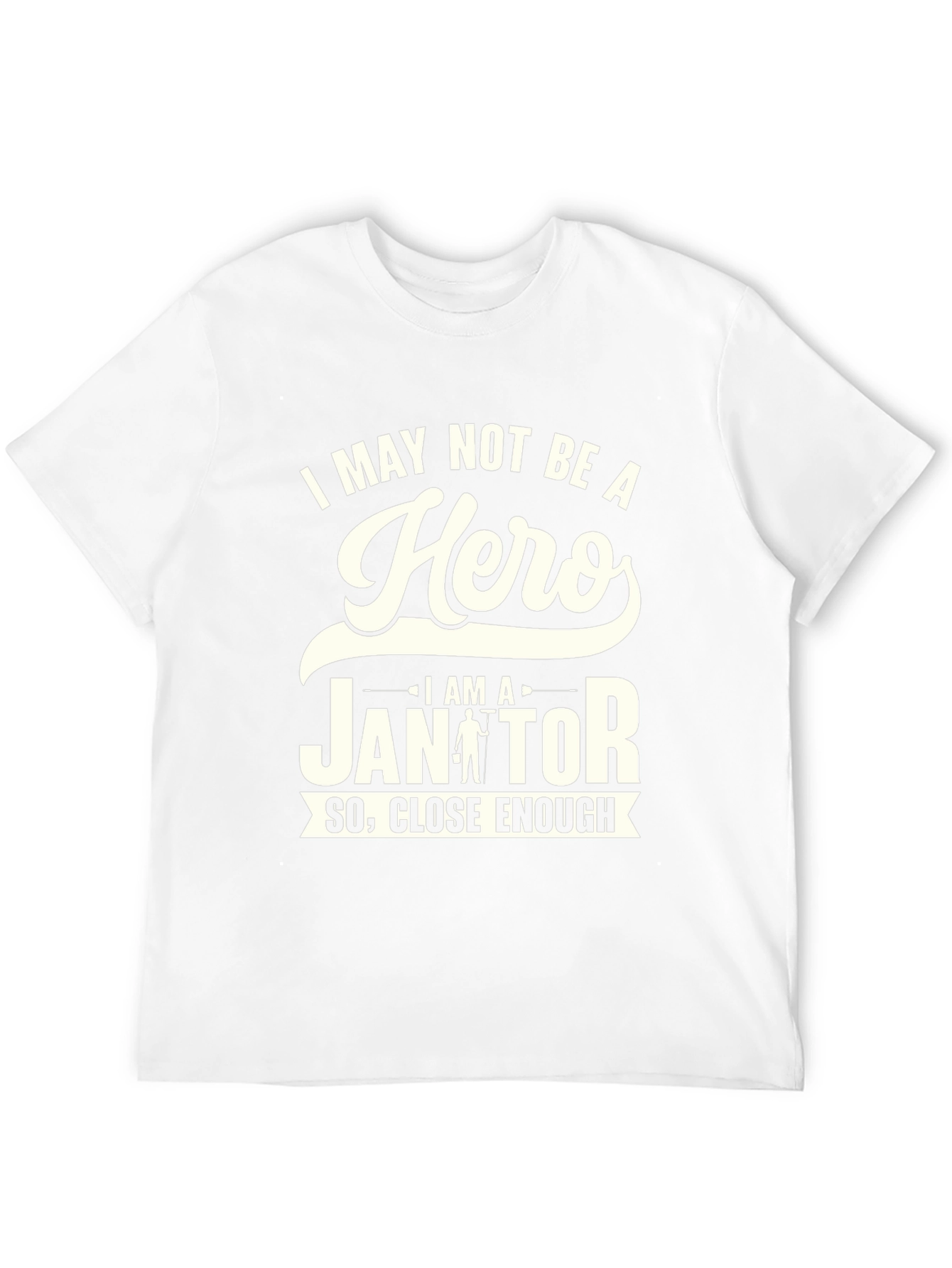 Black Funny Janitor Hero T-Shirt - Essential Worker Tee view 12