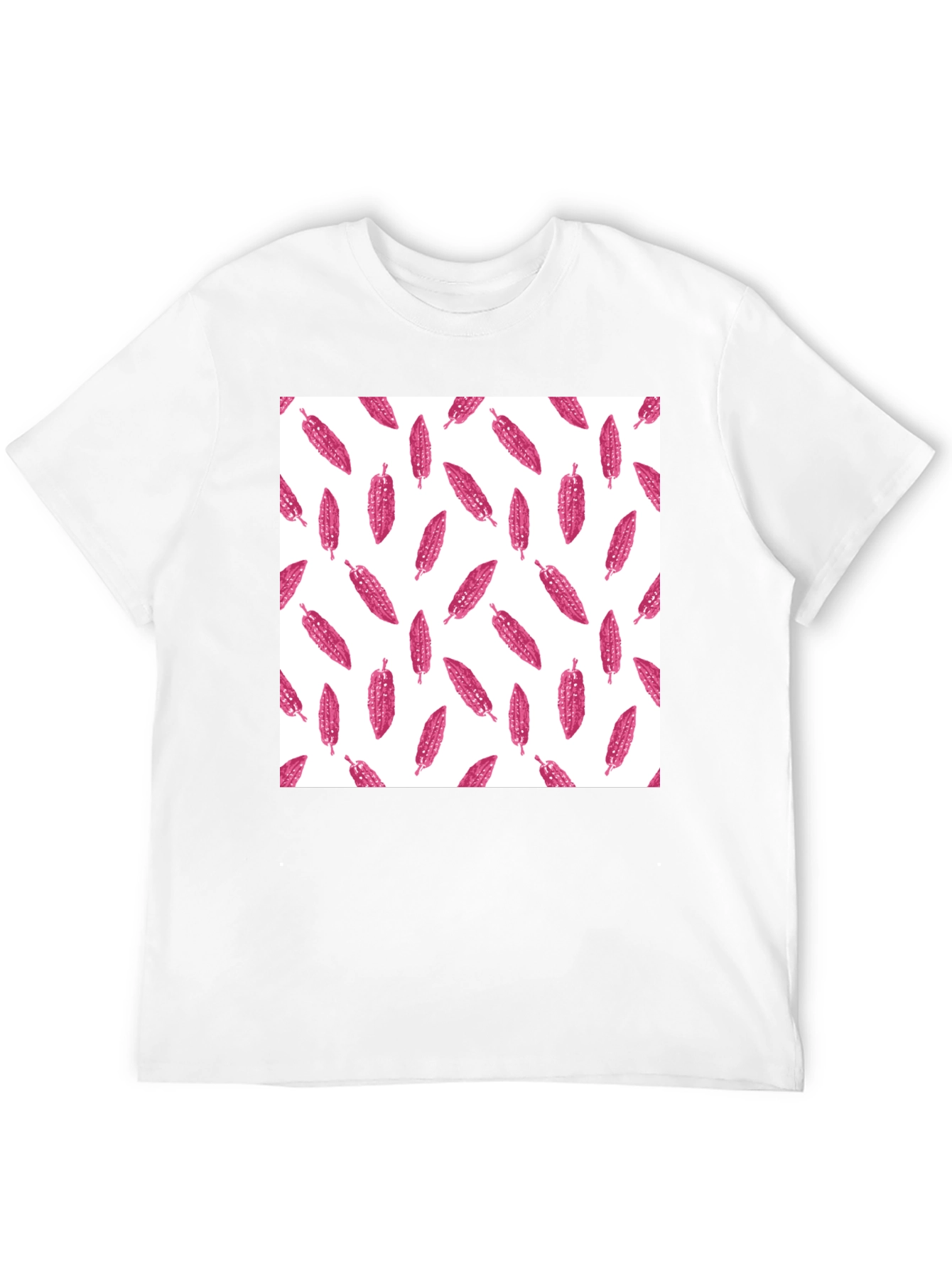 Black Black Tee with Pink Corn Pattern view 12