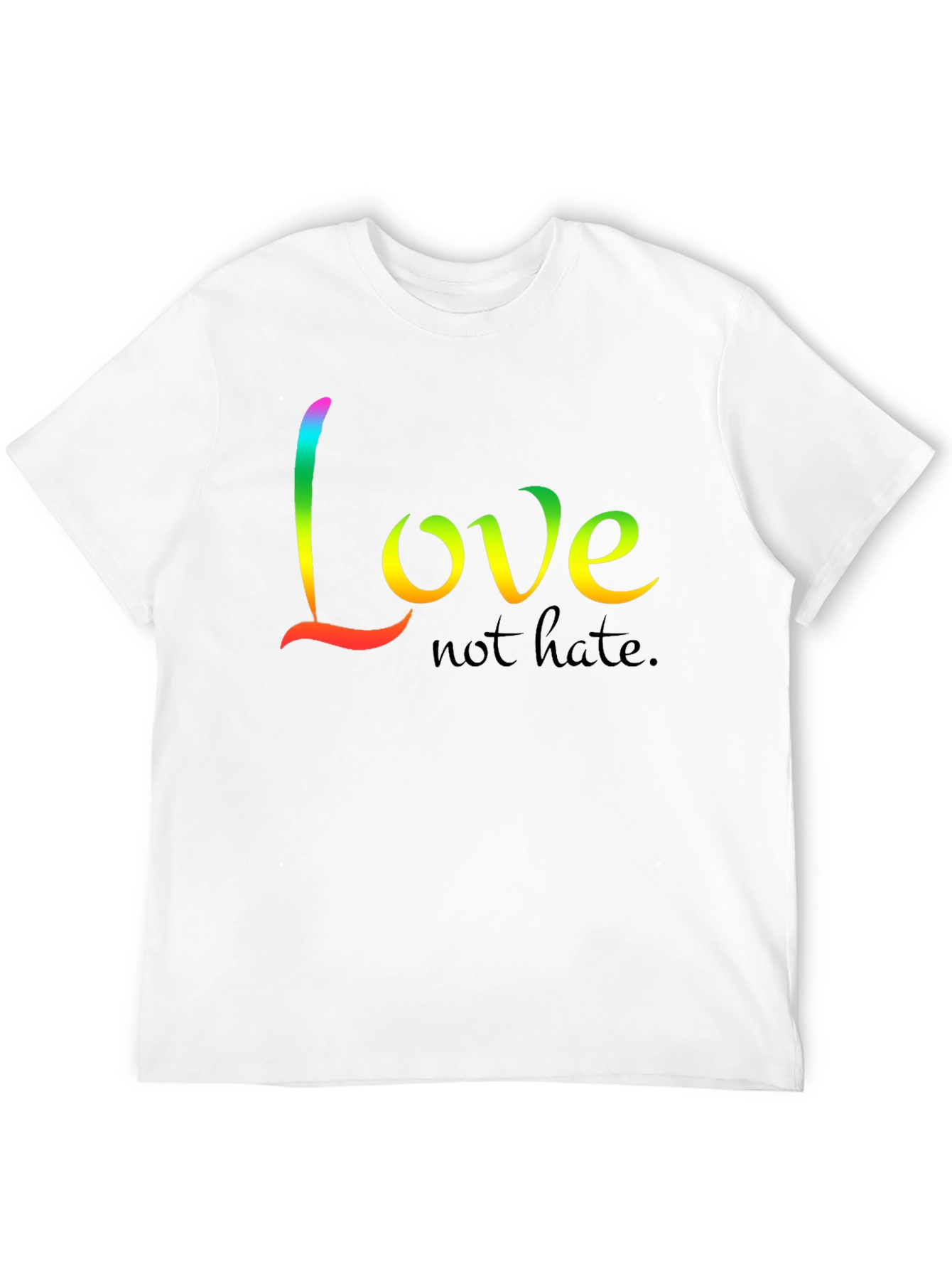 Black Love Not Hate T-Shirt - Rainbow Graphic Tee view 12
