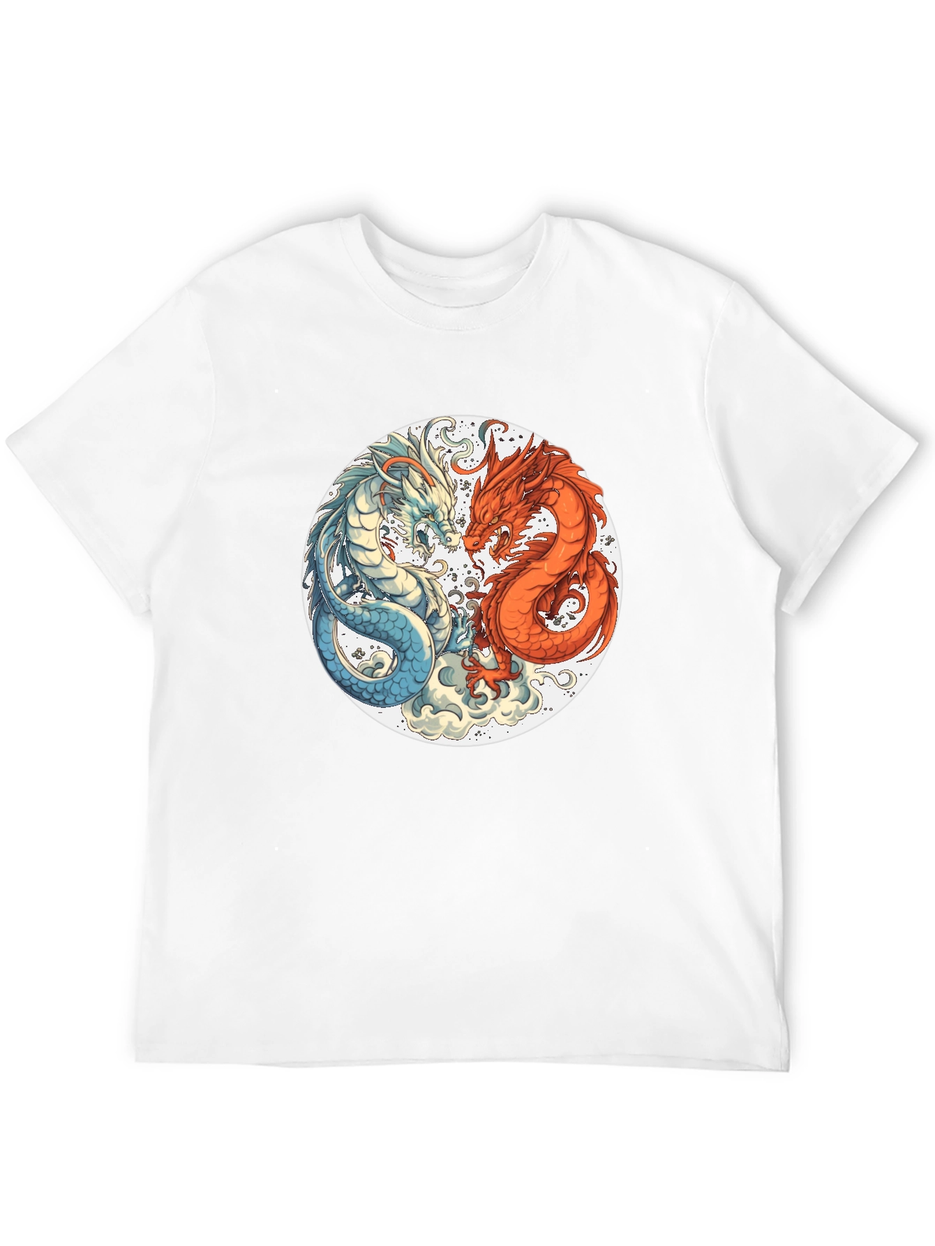 Black Yin Yang Dragons Graphic Tee - Black T-Shirt view 12