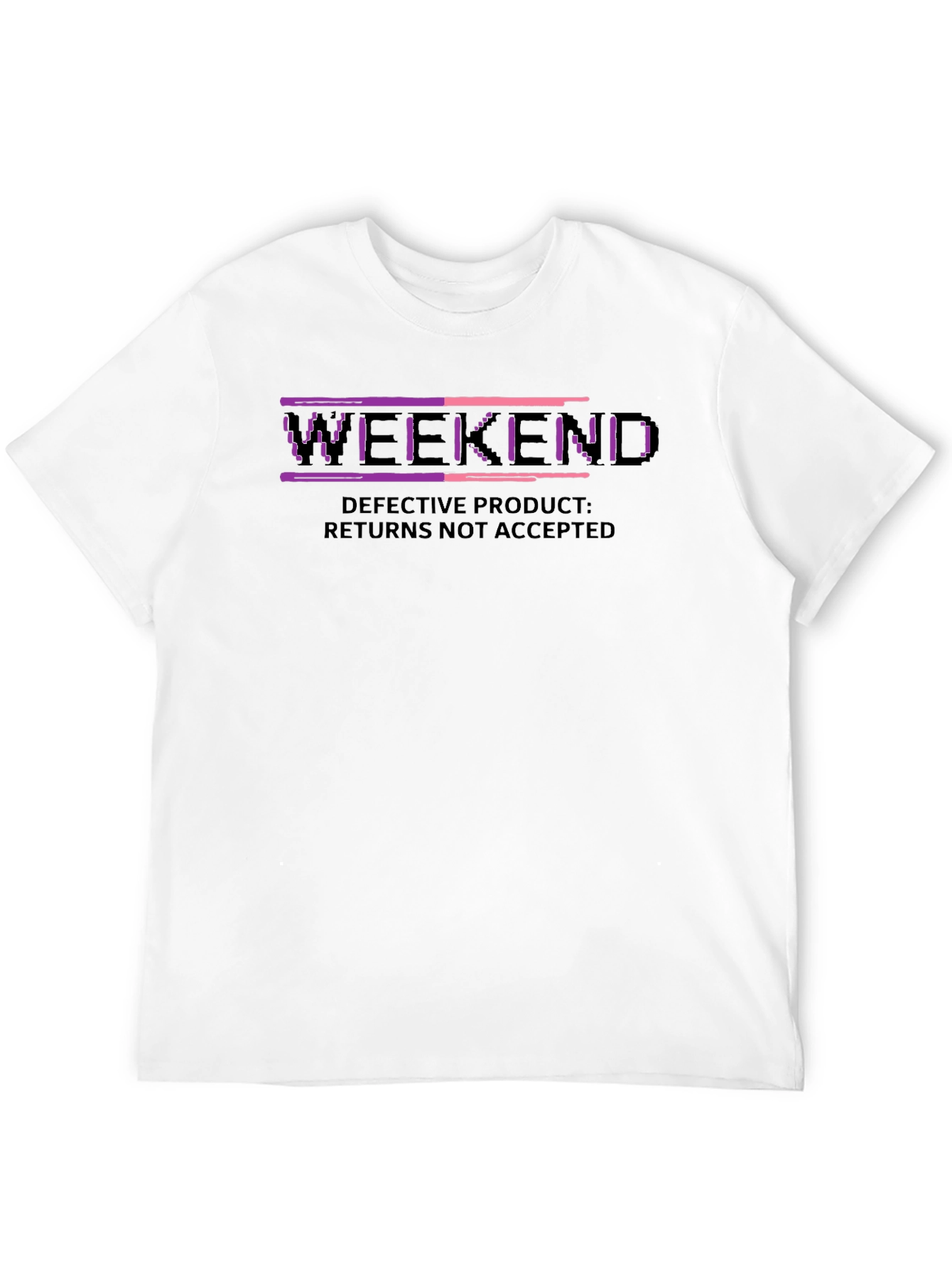 Black Defective Weekend T-Shirt - Retro Pixel Design view 12