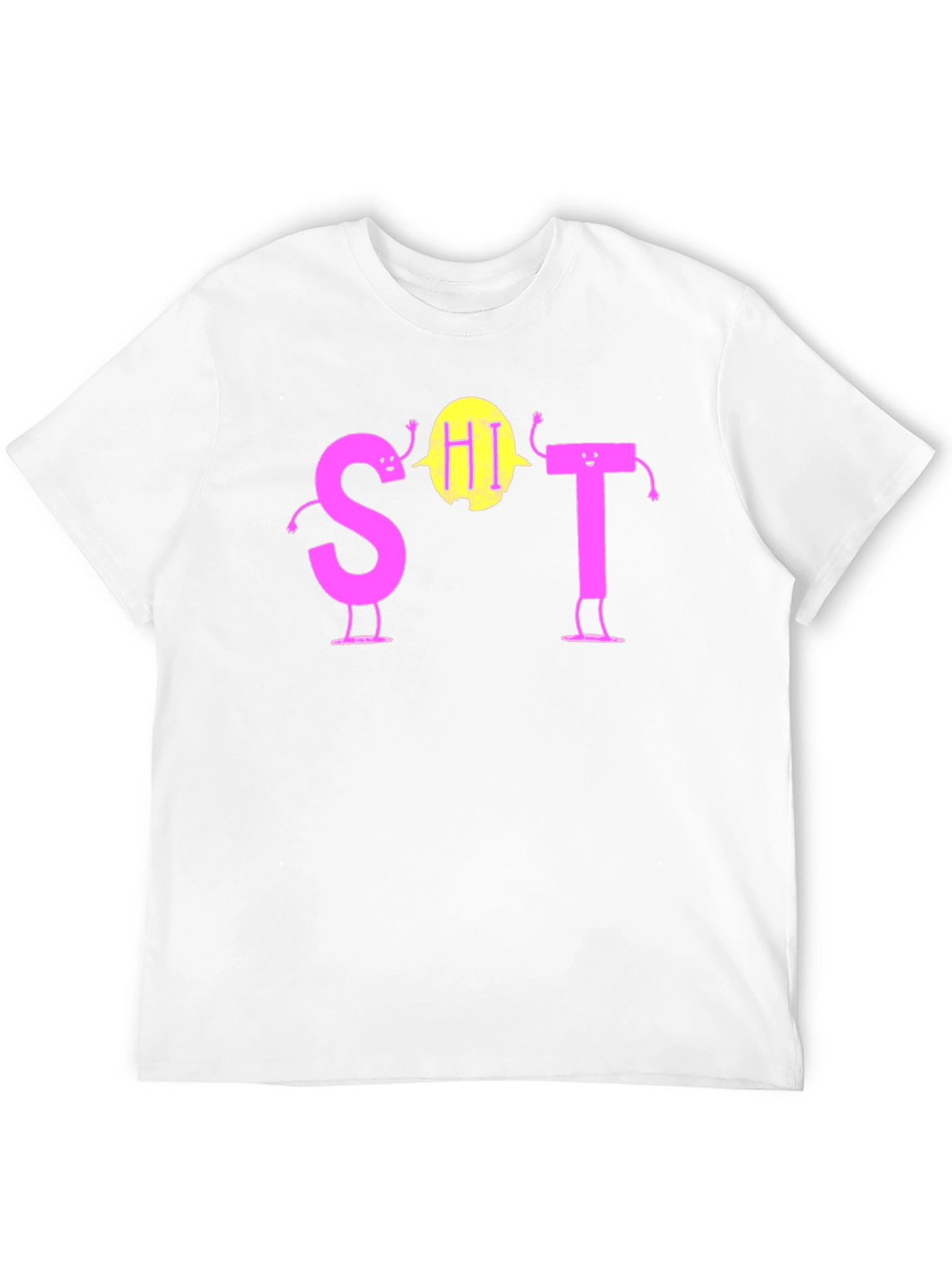 Black Funny S-HI-T T-Shirt Novelty Graphic Tee view 12