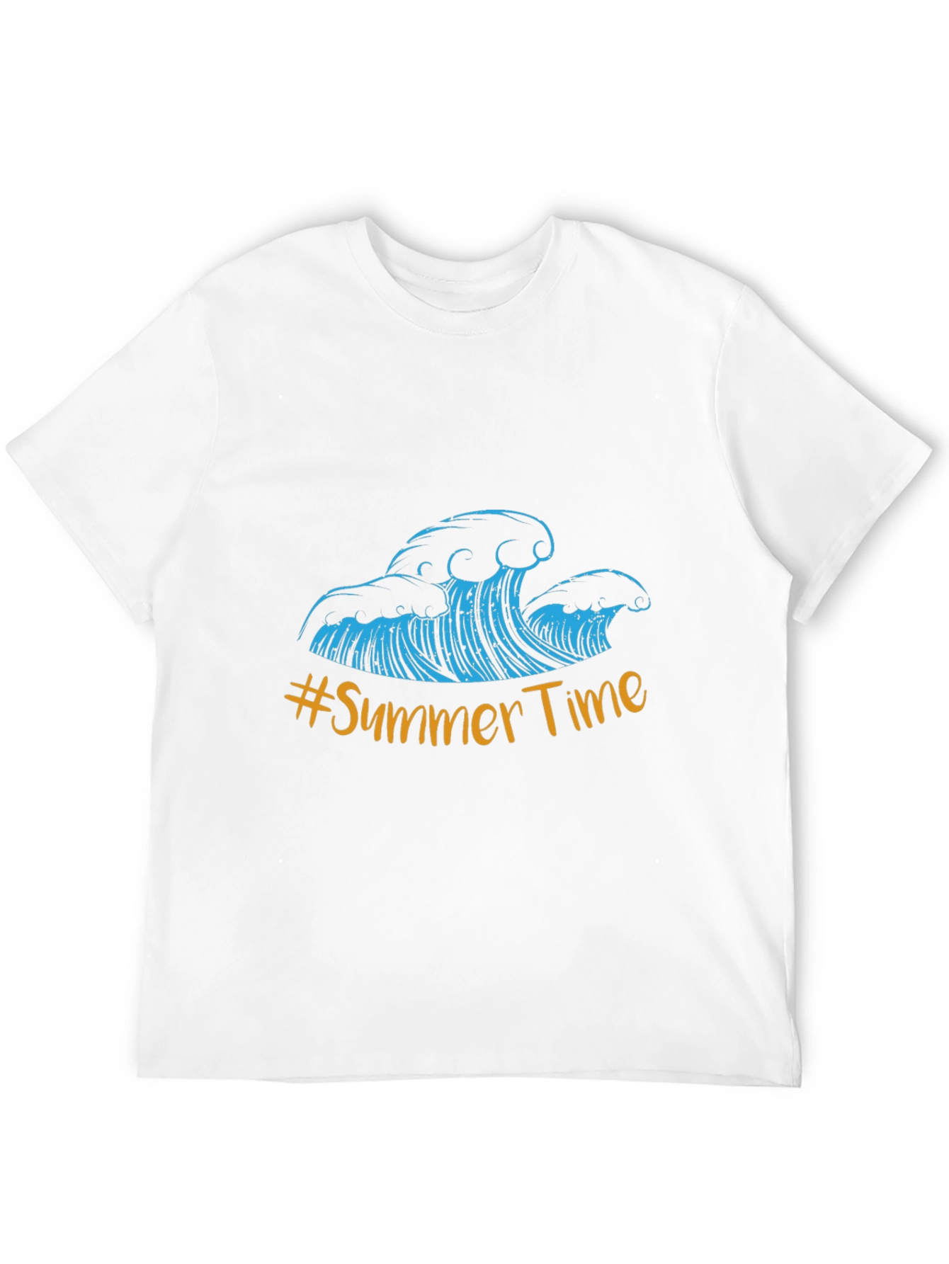 Black Summer Time Waves Graphic Tee - Black Cotton Blend view 12