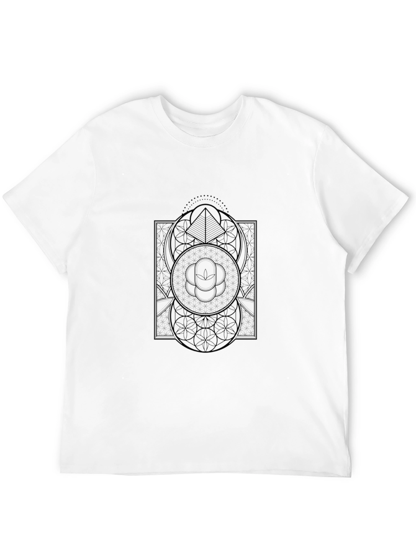 Black Geometric Graphic Black Tee Shirt view 12