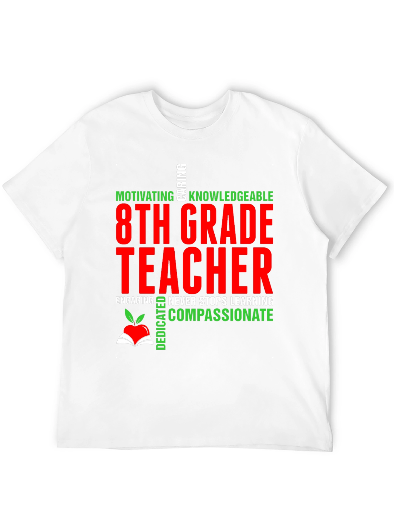 Black 8th Grade Teacher Graphic T-Shirt view 12