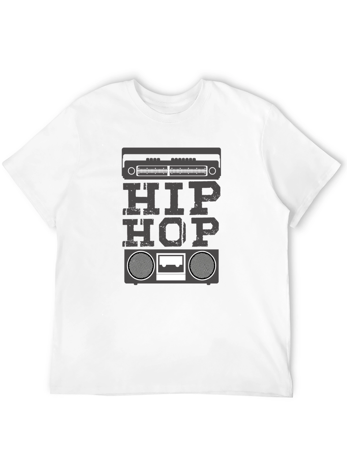 Black Hip Hop Boombox Graphic T-Shirt - Black view 12