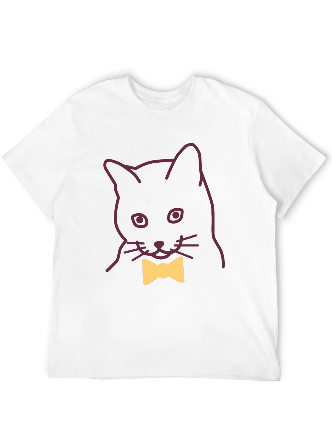 Black Classy Cat Tee - Black Cotton T-Shirt with Bowtie view 12