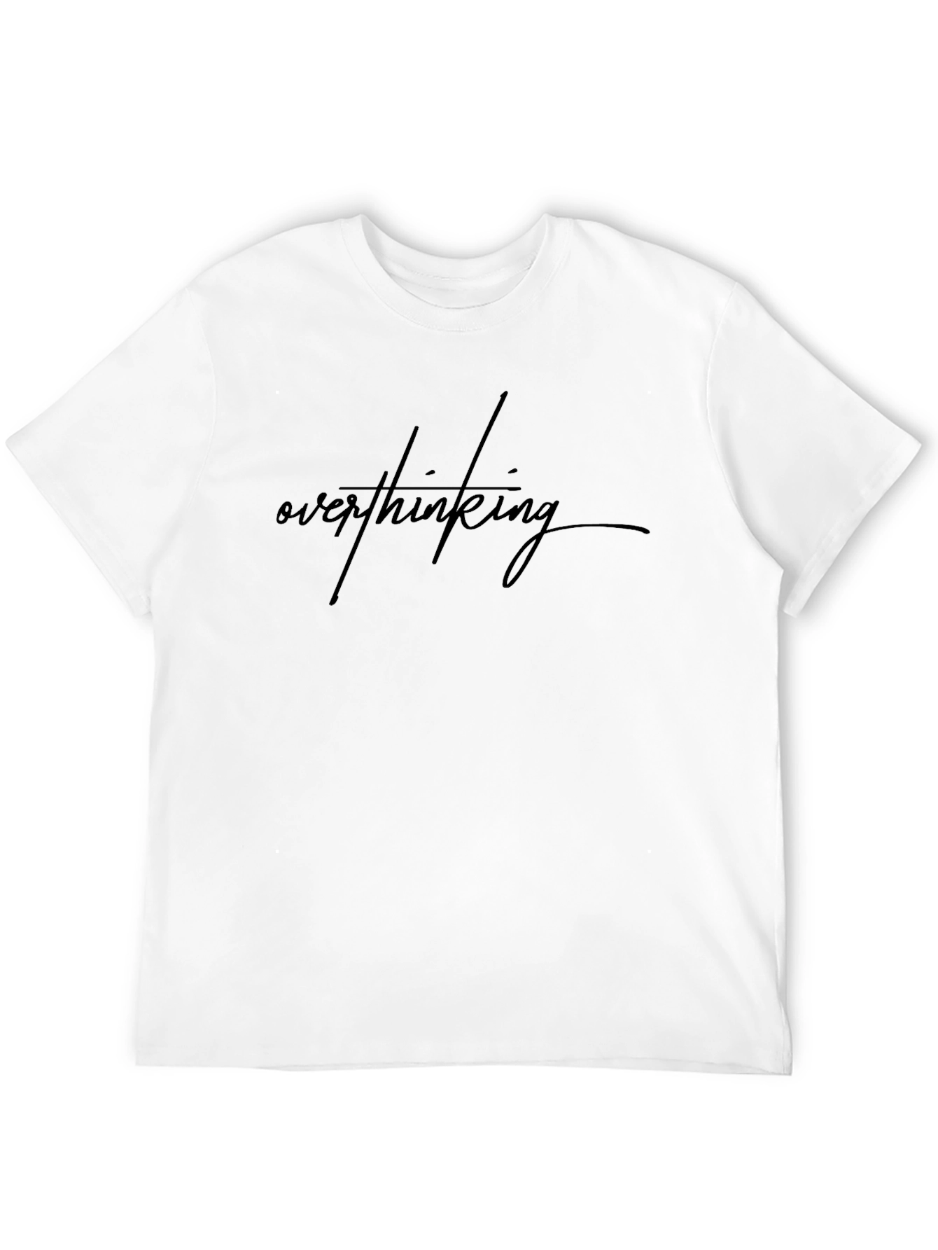 Black Overthinking Graphic Tee - Black Casual T-Shirt view 12