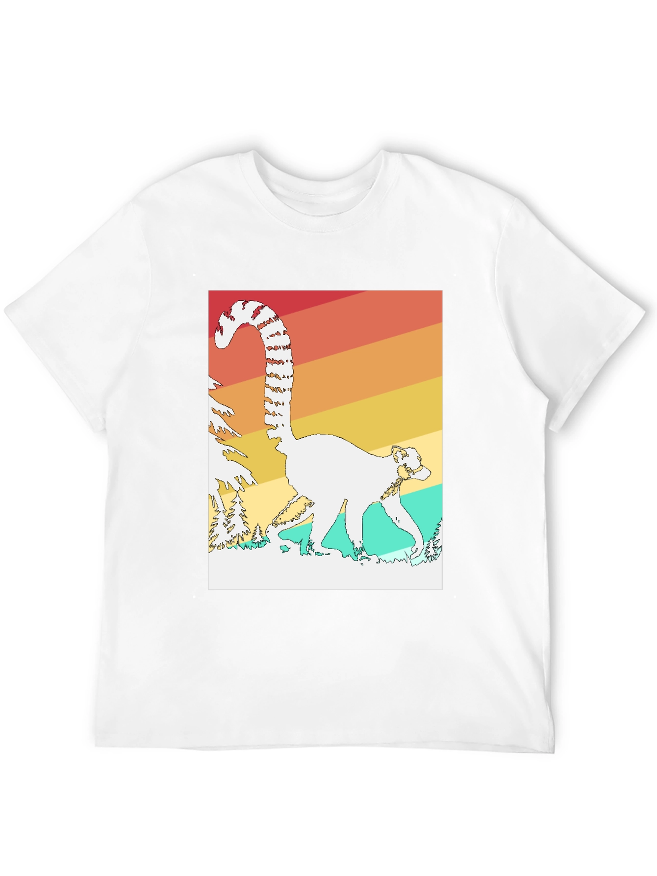 Black Retro Lemur Graphic T-Shirt view 12