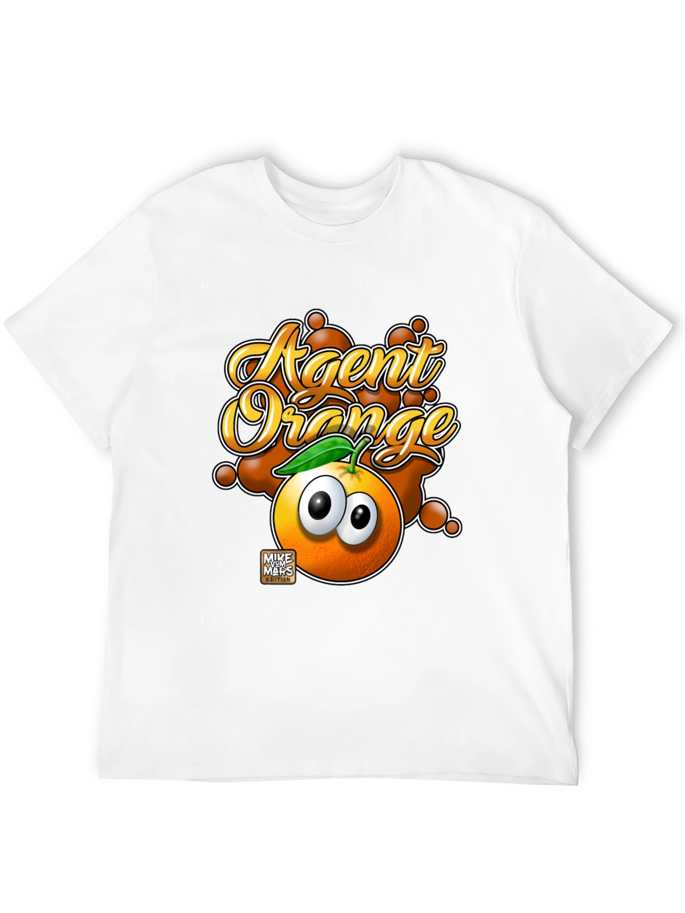 Black Agent Orange Graphic T-Shirt - Funny Cartoon Fruit Tee view 12