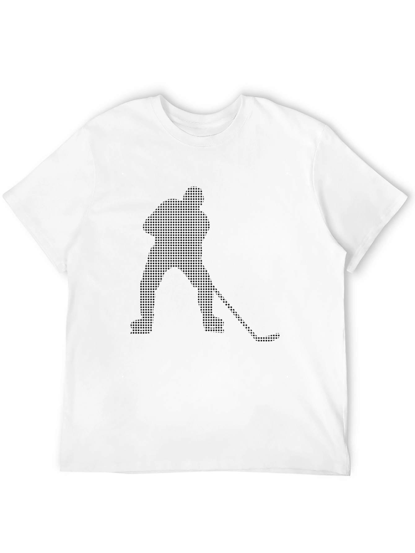 Black Hockey Player Dot Matrix Black T-Shirt view 12