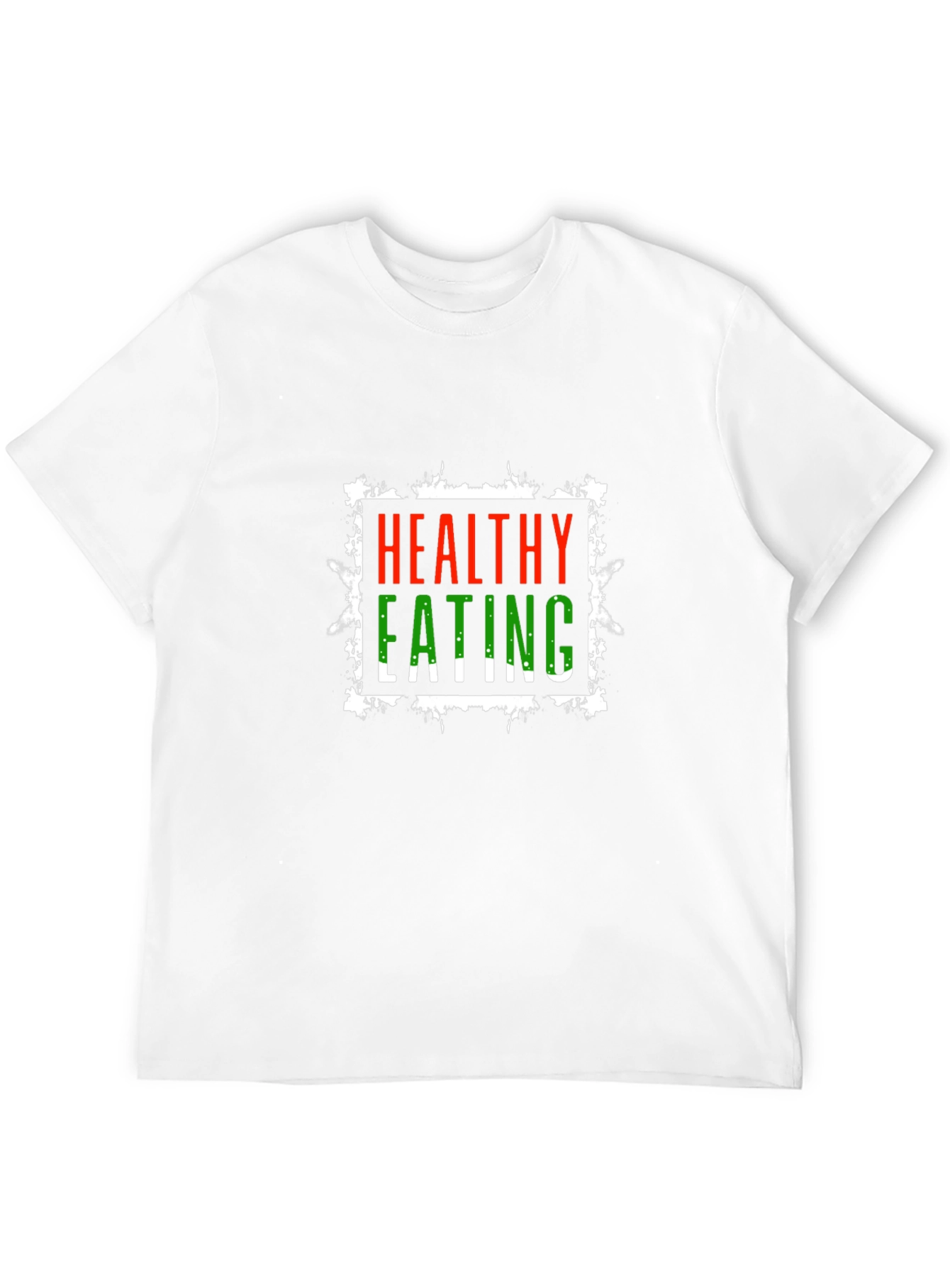 Black Healthy Eating Graphic Tee - Black Cotton T-Shirt view 12