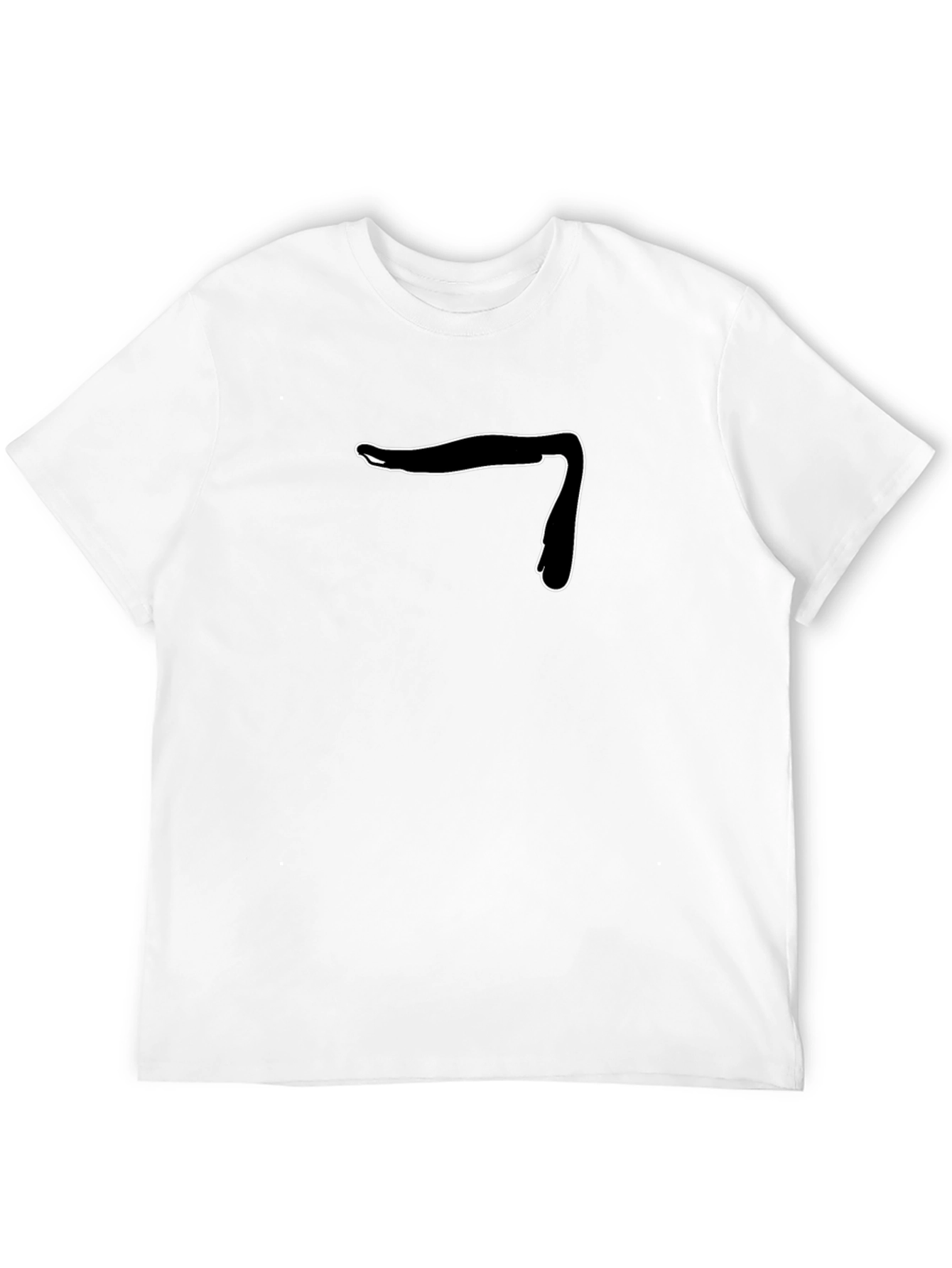 Black Men's Black T-Shirt with Abstract Design view 12