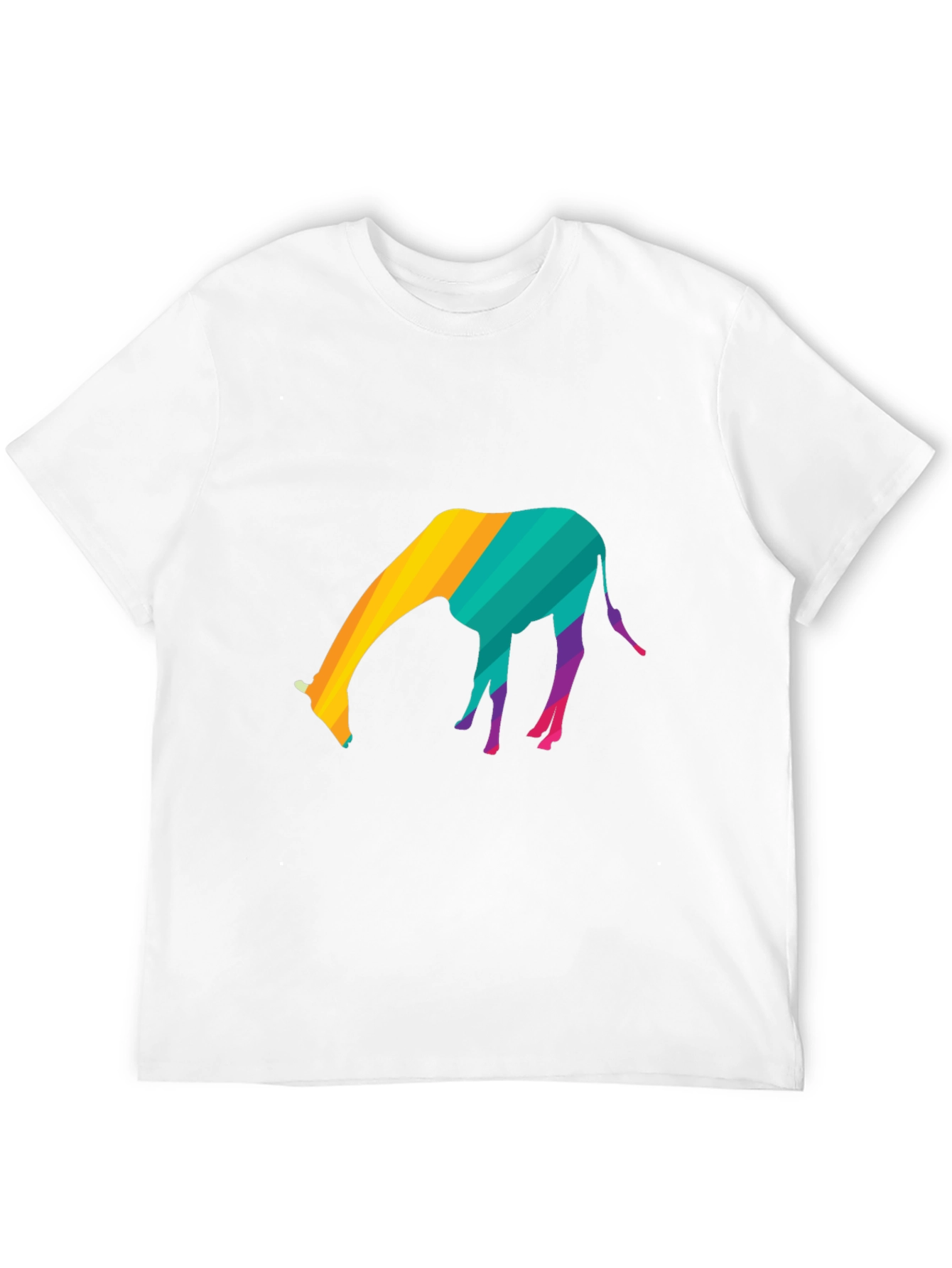 Black Colorful Giraffe Graphic T-Shirt - Black view 12