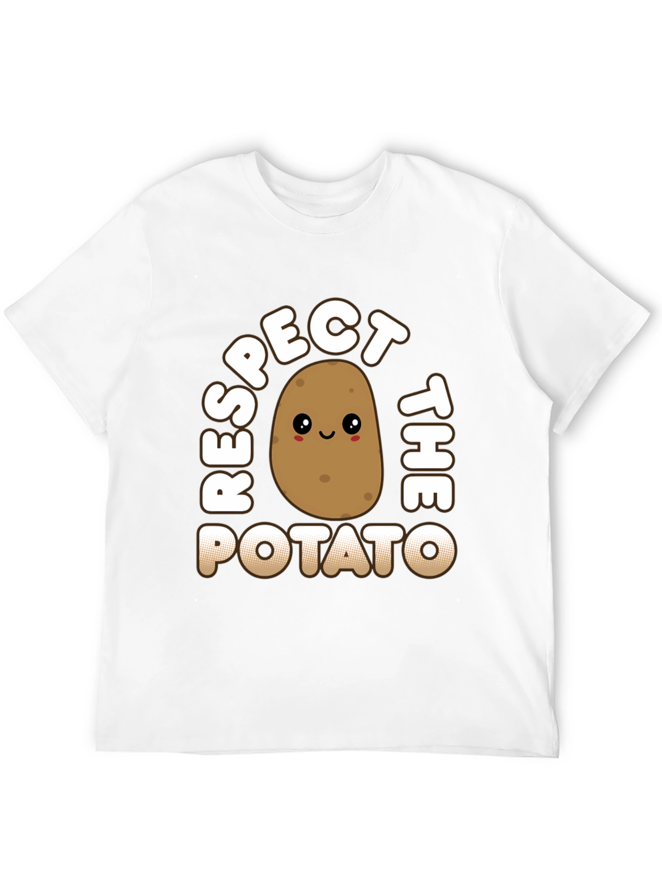 Black Respect the Potato Graphic T-Shirt - Funny Food Tee view 12