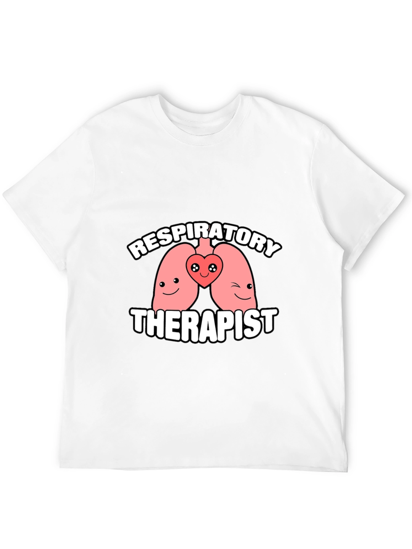 Black Respiratory Therapist Cartoon Lungs Graphic T-Shirt view 12