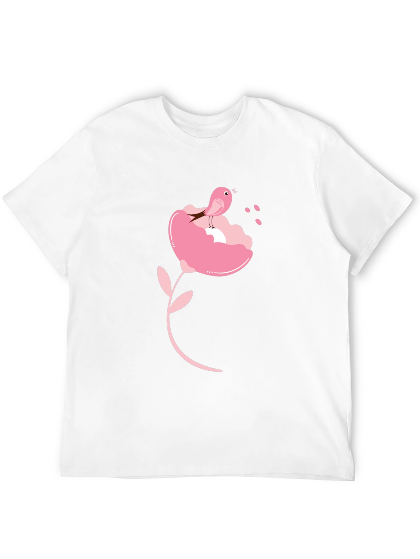 Black Bird on Flower Graphic Tee - Black T-Shirt view 12