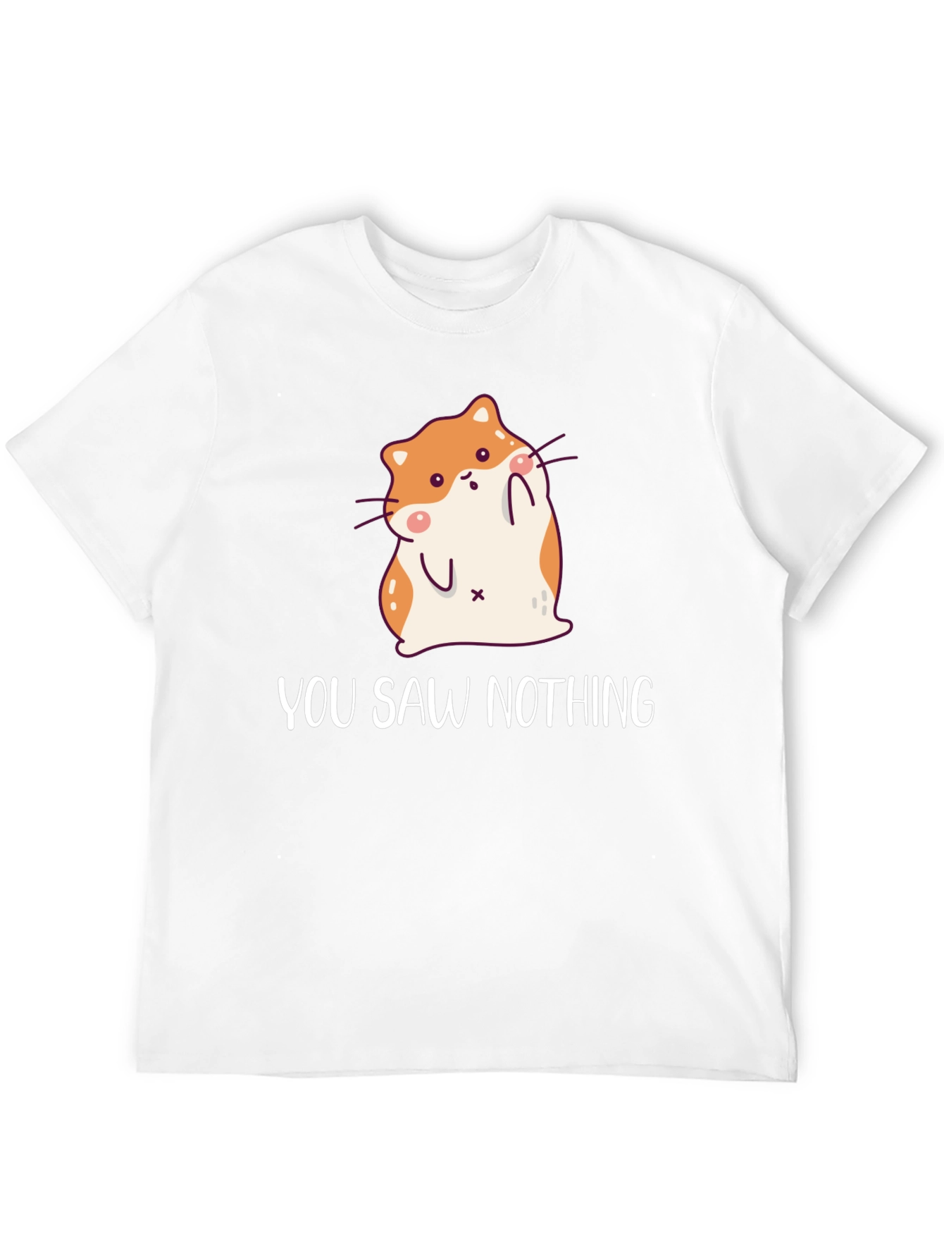 Black Cute Hamster "You Saw Nothing" Graphic T-Shirt view 12