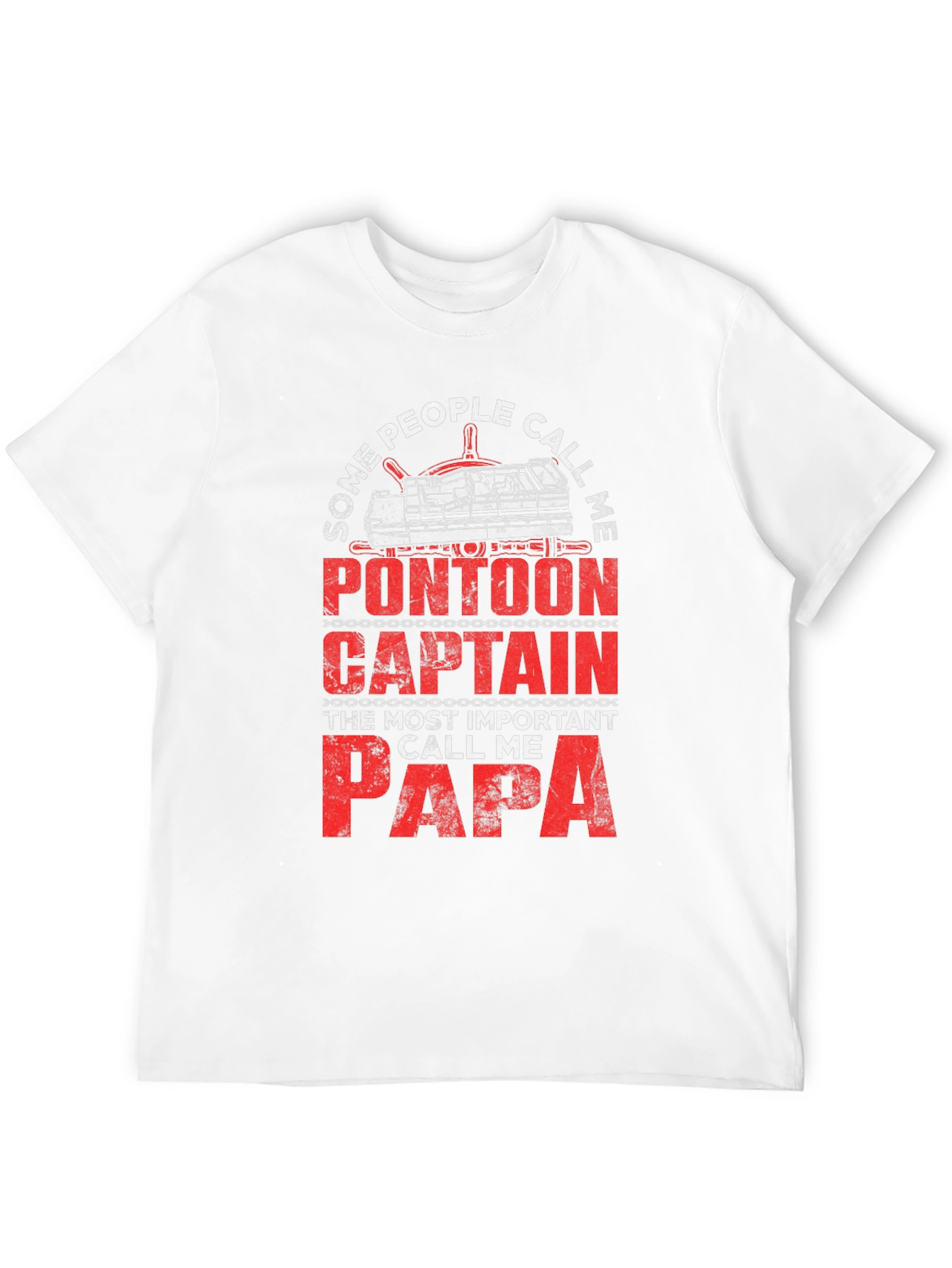 Black Pontoon Captain Papa T-Shirt view 12