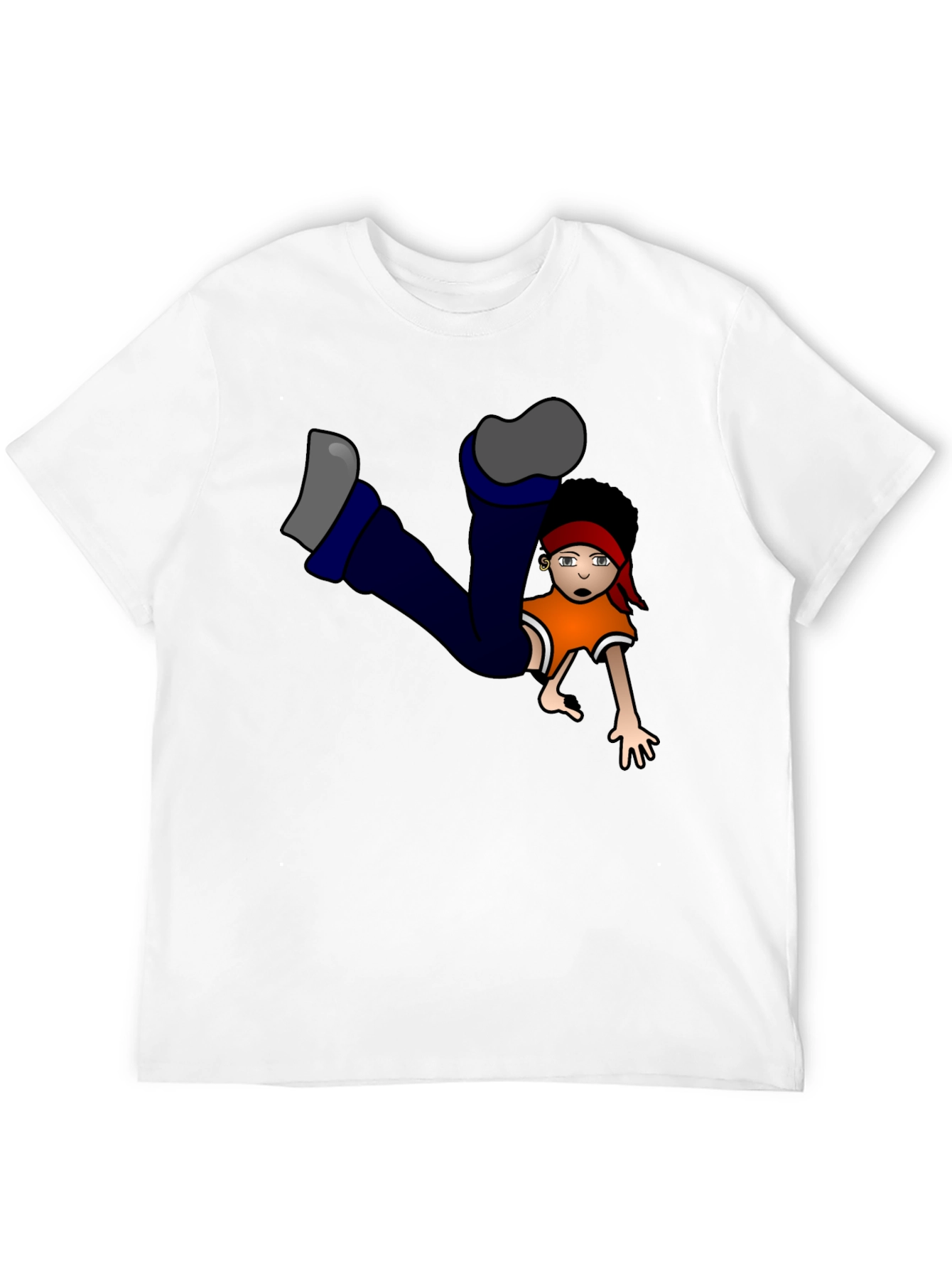 Black Funky Cartoon Character Graphic Black T-Shirt view 12