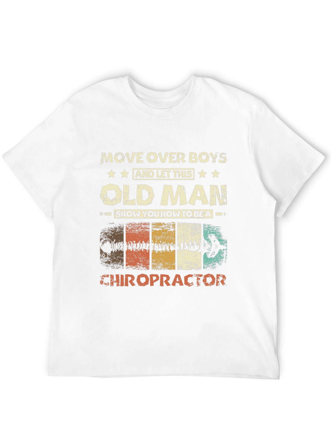 Black Old Man Chiropractor Graphic T-Shirt view 12