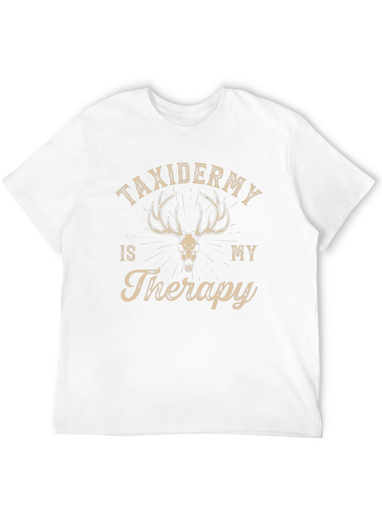 Black Taxidermy Therapy T-Shirt - Deer Skull Graphic Tee view 12